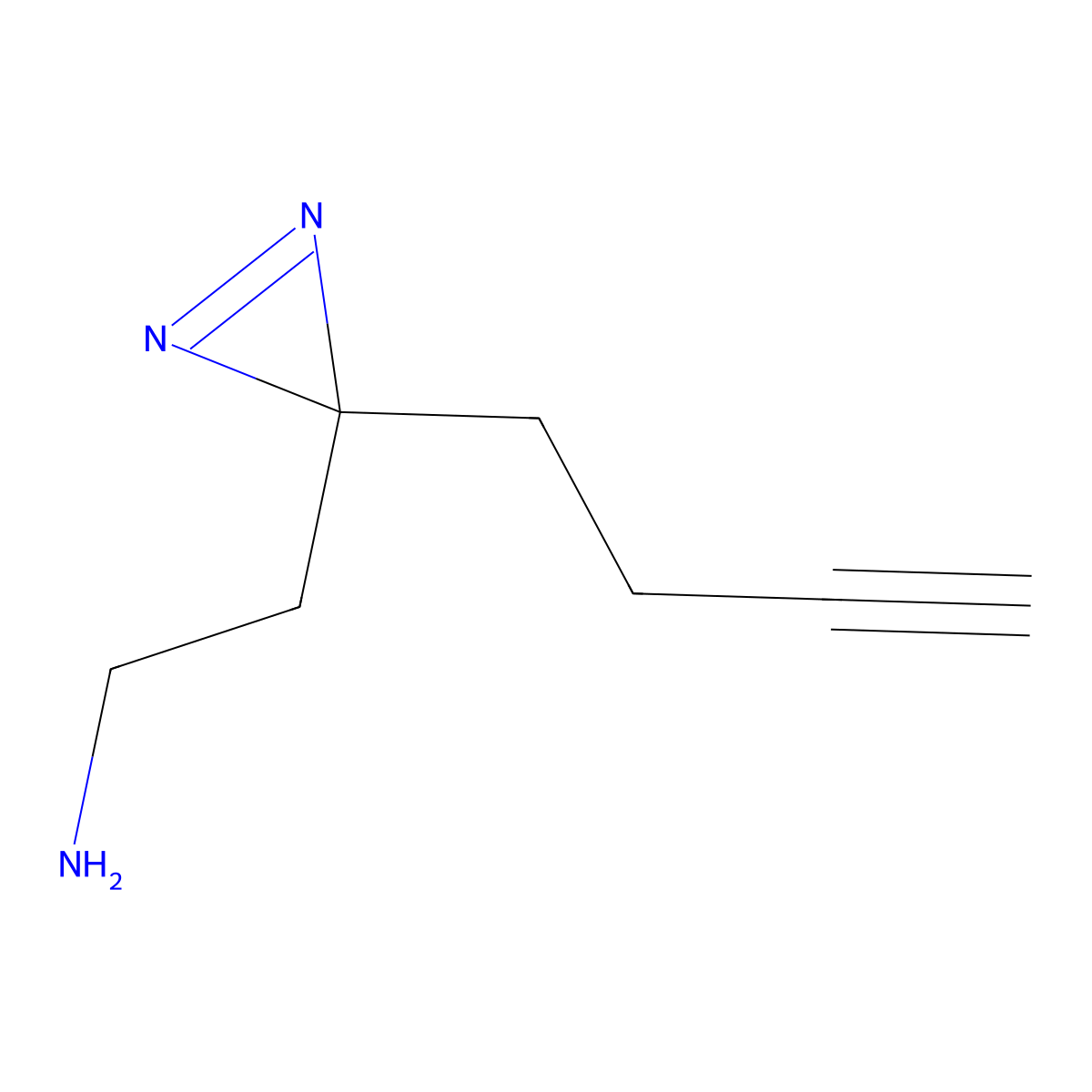 2-(3-(but-3-yn-1-yl)-3H-diazirin-3-yl)ethan-1-amine molecular structure, CAS 1450752-97-2
