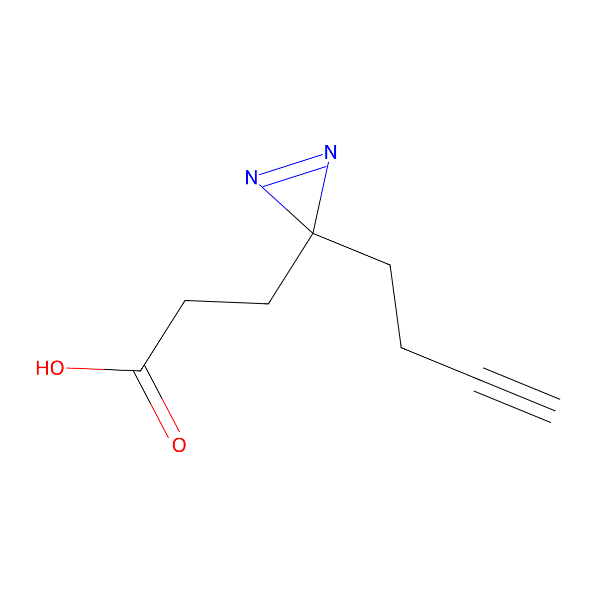 3-[3-(but-3-yn-1-yl)-3H-diazirin-3-yl]propanoic acid molecular structure, CAS 1450754-37-6