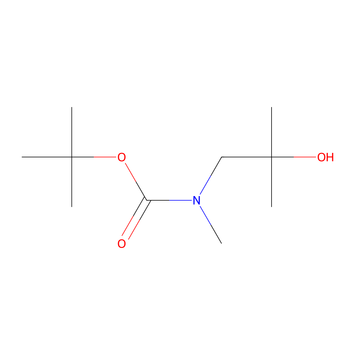Tert-butyl (2-hydroxy-2-methylpropyl)(methyl)carbamate molecular structure, CAS 1450762-47-6