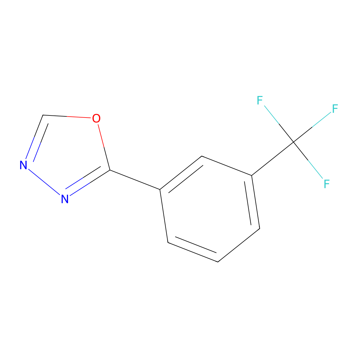 2-(3-(Trifluoromethyl)phenyl)-1,3,4-oxadiazole molecular structure, CAS 1450828-21-3