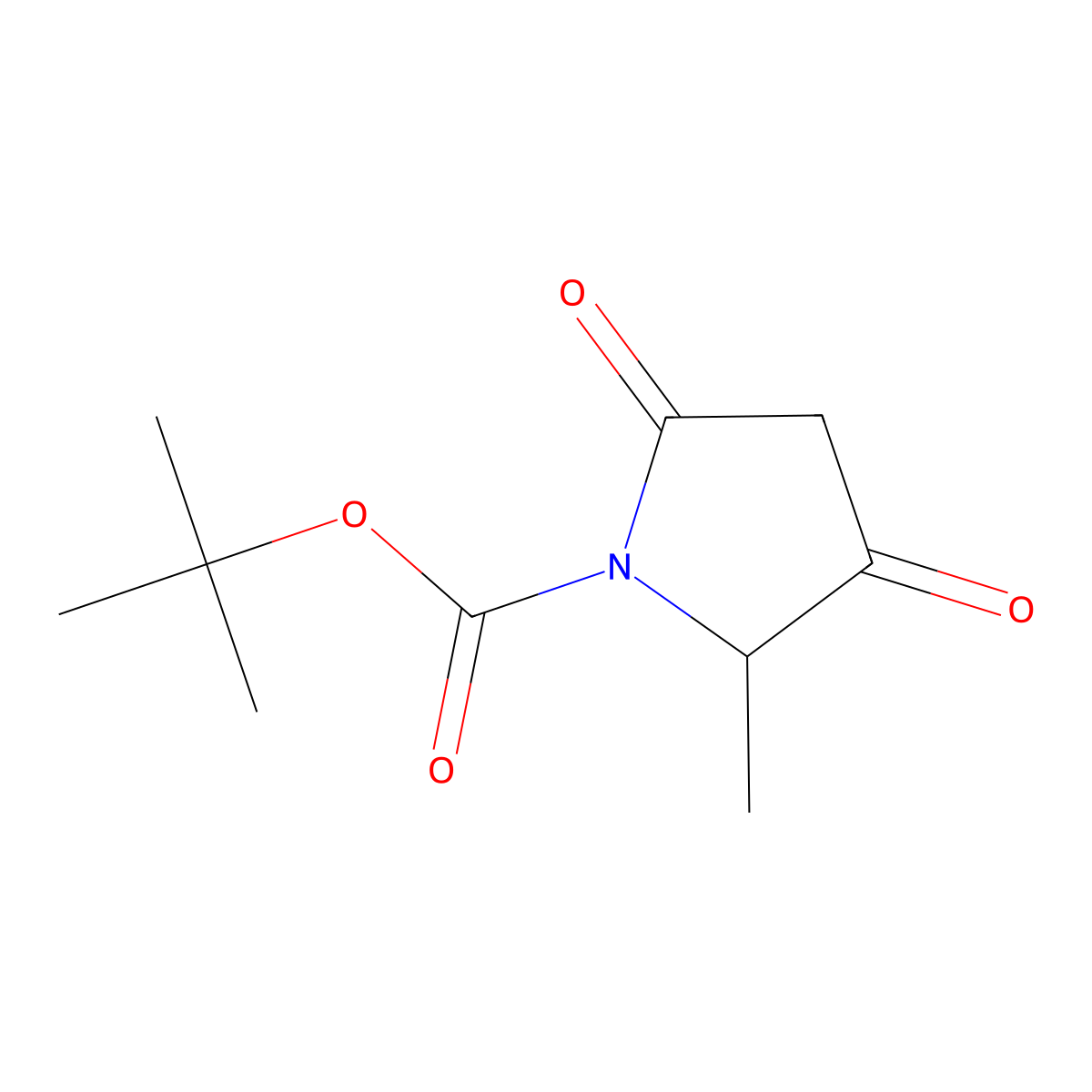 Tert-butyl 2-methyl-3,5-dioxopyrrolidine-1-carboxylate molecular structure, CAS 1450828-51-9