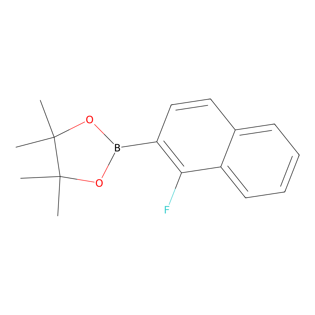 1,3,2-Dioxaborolane, 2-(1-fluoro-2-naphthalenyl)-4,4,5,5-tetramethyl- molecular structure, CAS 1450835-15-0