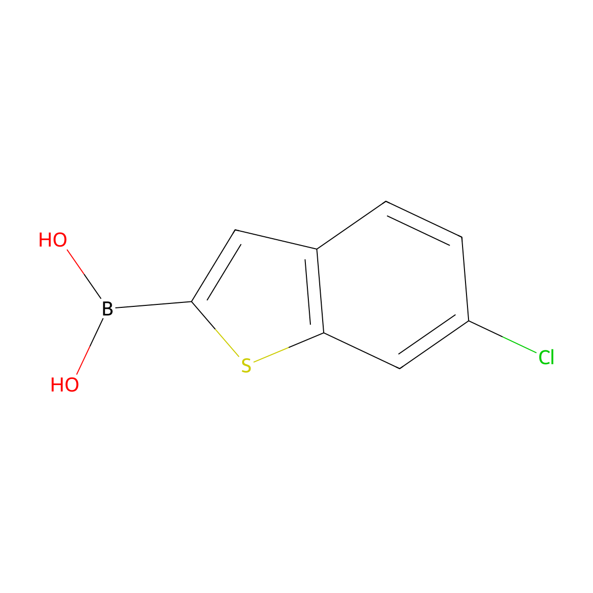 (6-Chlorobenzo[b]thiophen-2-yl)boronic acid molecular structure, CAS 1450835-21-8