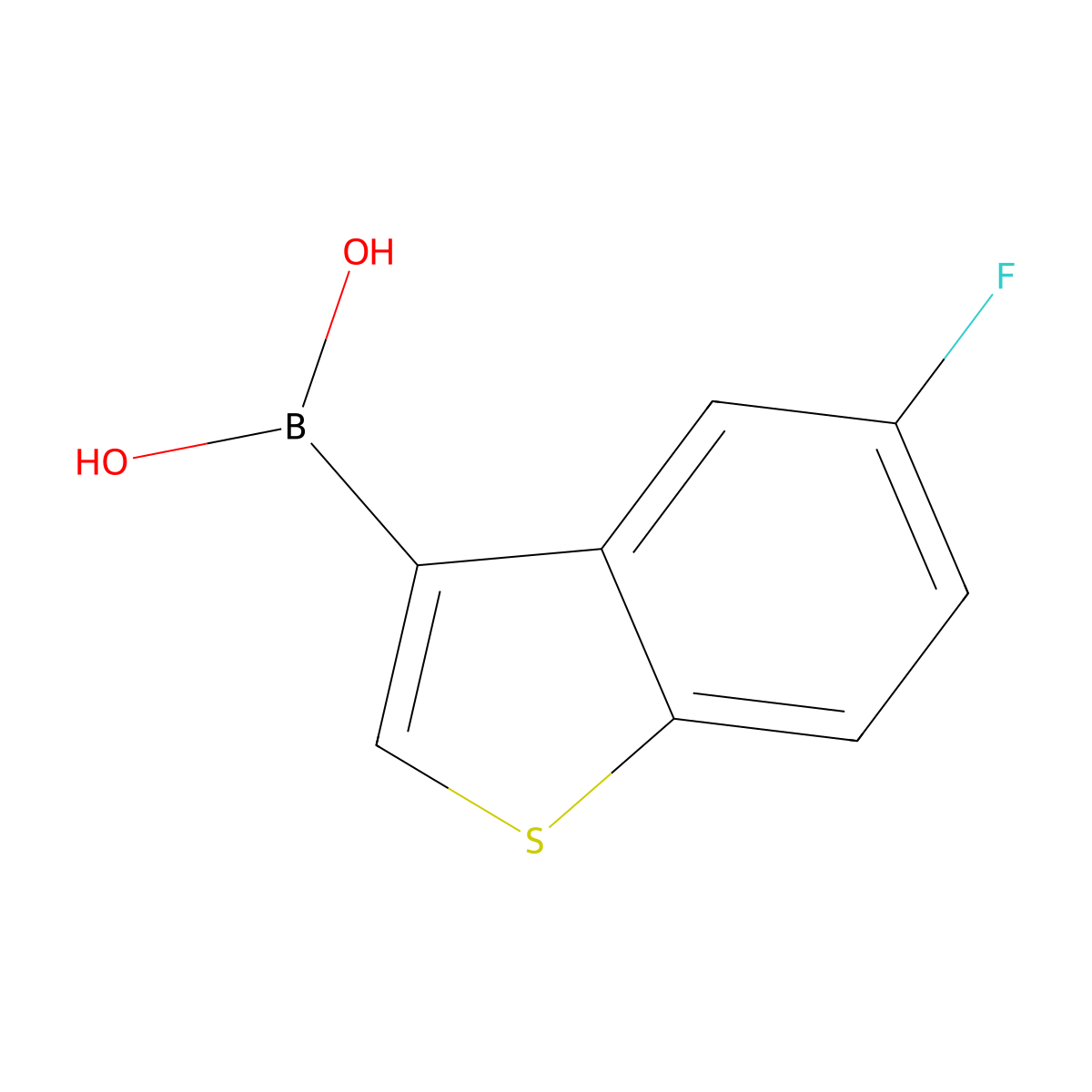 (5-Fluoro-1-benzothiophen-3-yl)boronic acid molecular structure, CAS 1450835-25-2