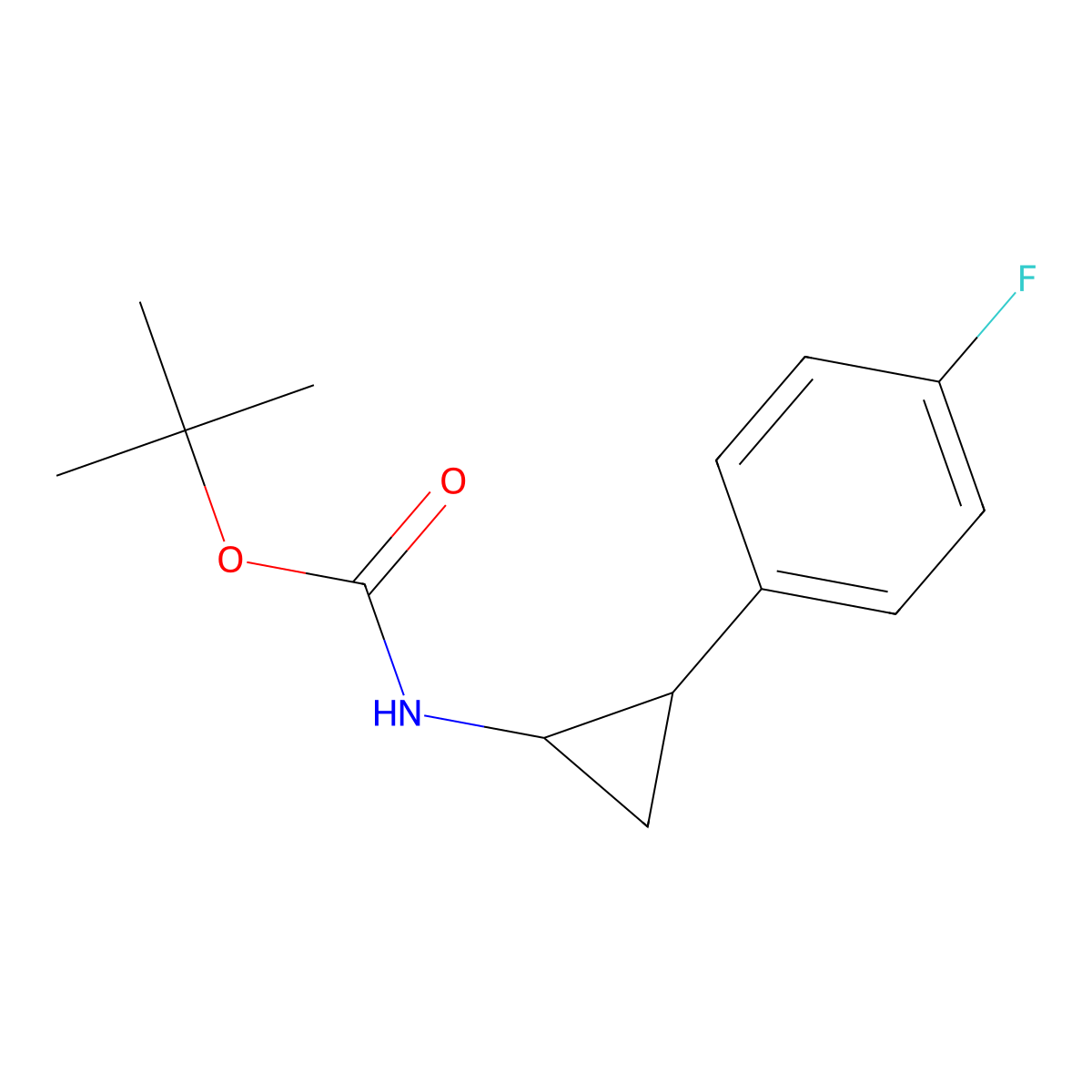 Rel-tert-butyl ((1R,2S)-2-(4-fluorophenyl)cyclopropyl)carbamate molecular structure, CAS 1450903-42-0