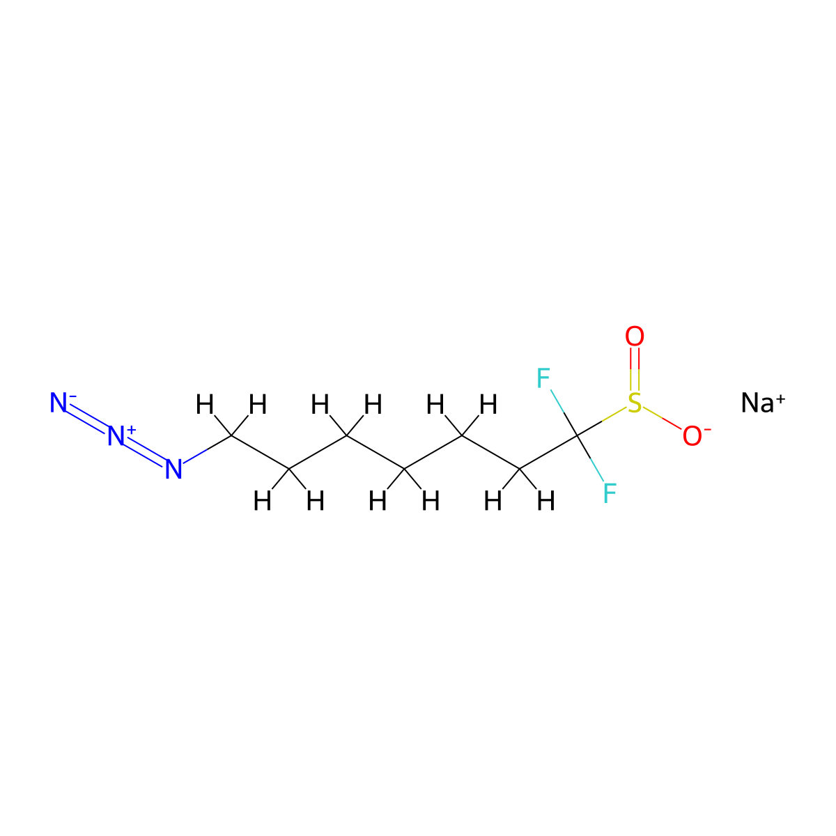 7-Azido-1,1-difluoroheptane-1-sulfinic acid sodium hydride molecular structure, CAS 1450912-63-6