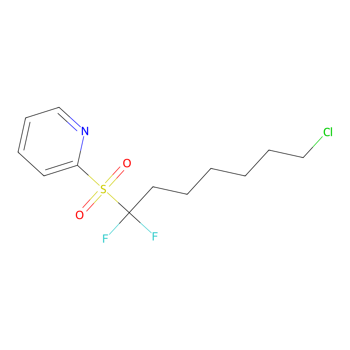 2-[(7-Chloro-1,1-difluoroheptyl)sulfonyl]pyridine molecular structure, CAS 1450912-65-8