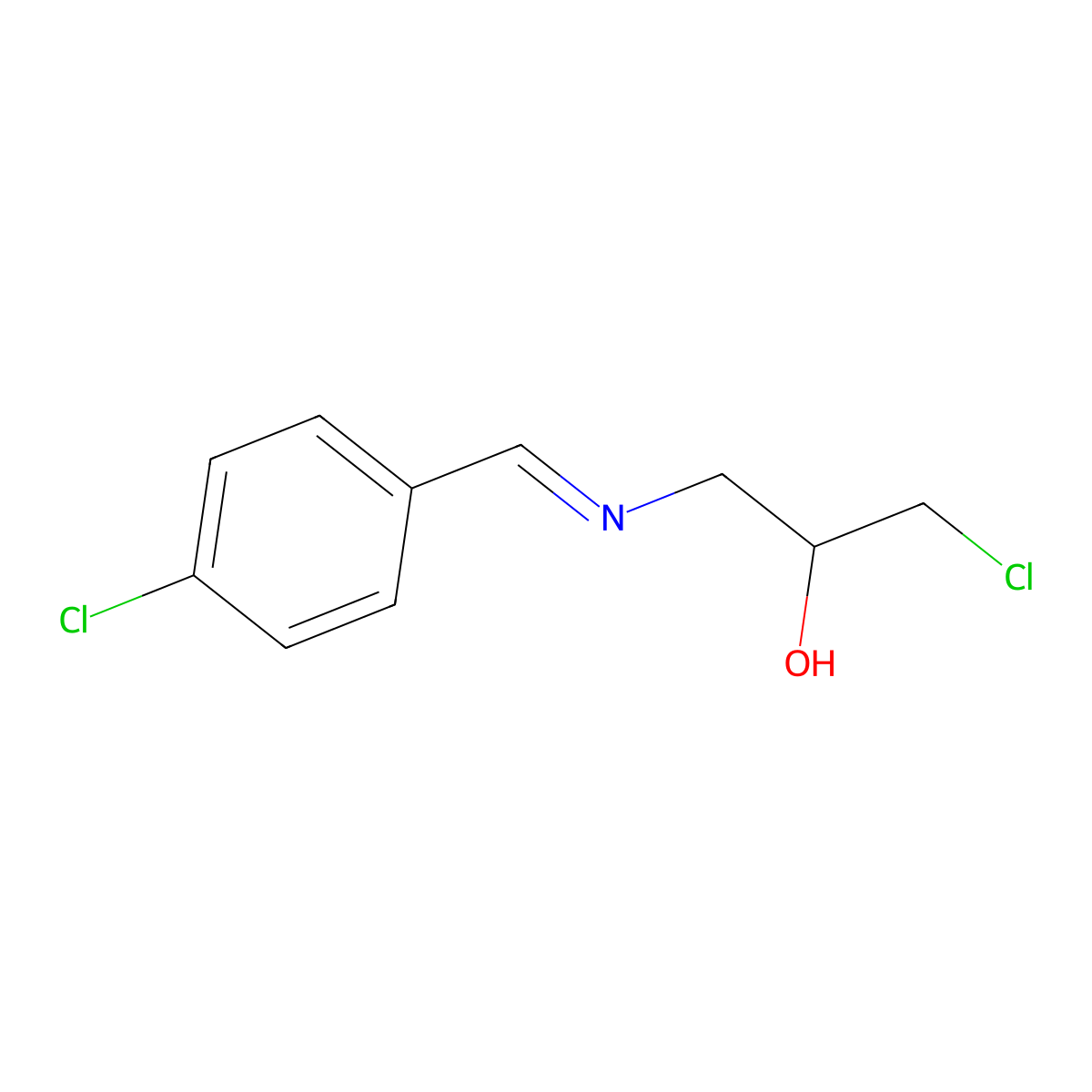 (R)-1-chloro-3-{[(4-chlorophenyl)methylene]amino}propan-2-ol molecular structure, CAS 1450915-93-1
