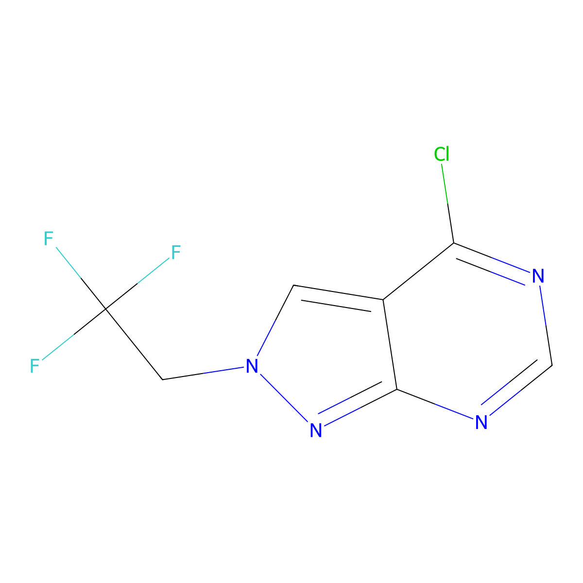 4-Chloro-2-(2,2,2-trifluoroethyl)-2H-pyrazolo[3,4-d]pyrimidine molecular structure, CAS 1450917-13-1