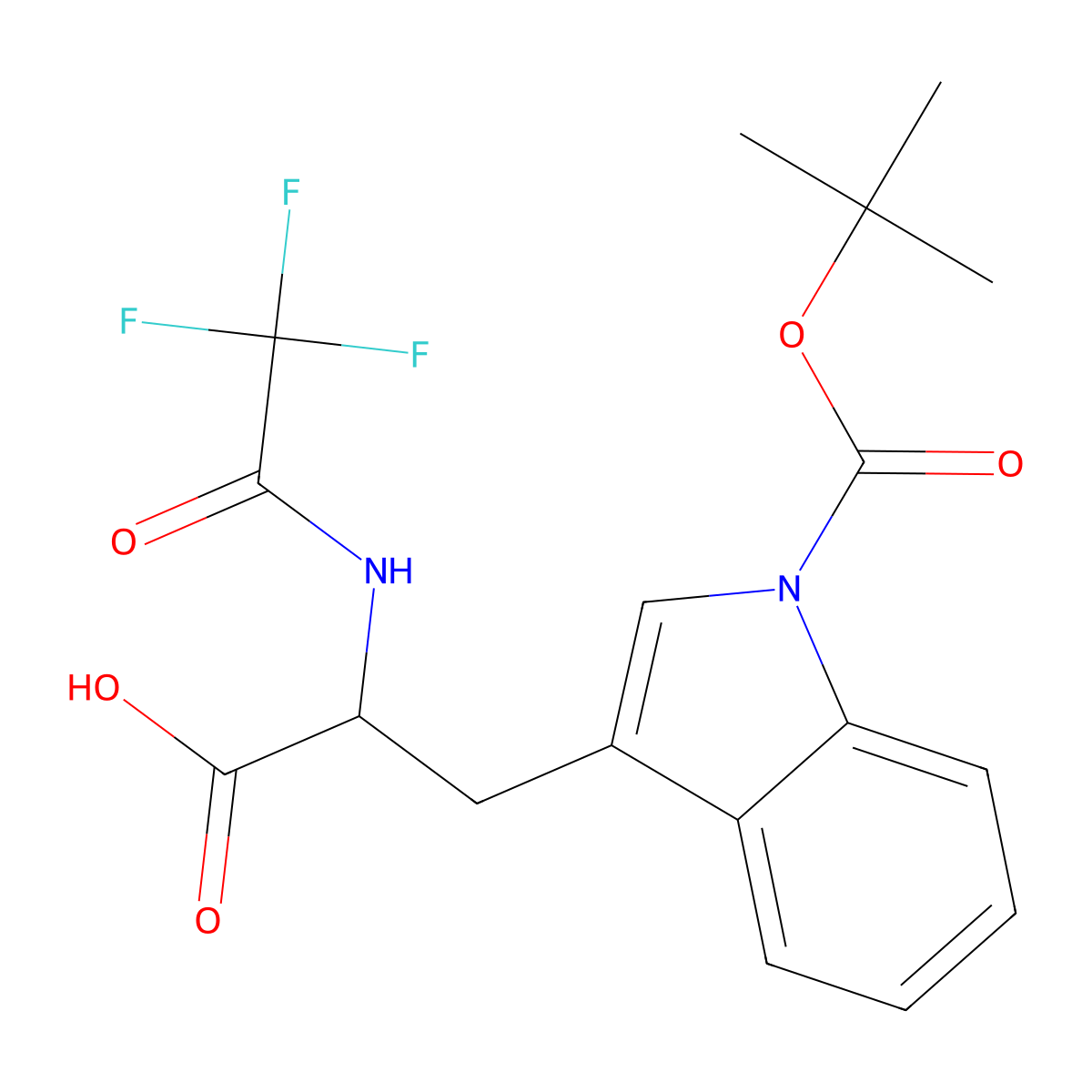 (2S)-3-{1-[(tert-butoxy)carbonyl]-1H-indol-3-yl}-2-(2,2,2-trifluoroacetamido)propanoic acid molecular structure, CAS 1450917-29-9