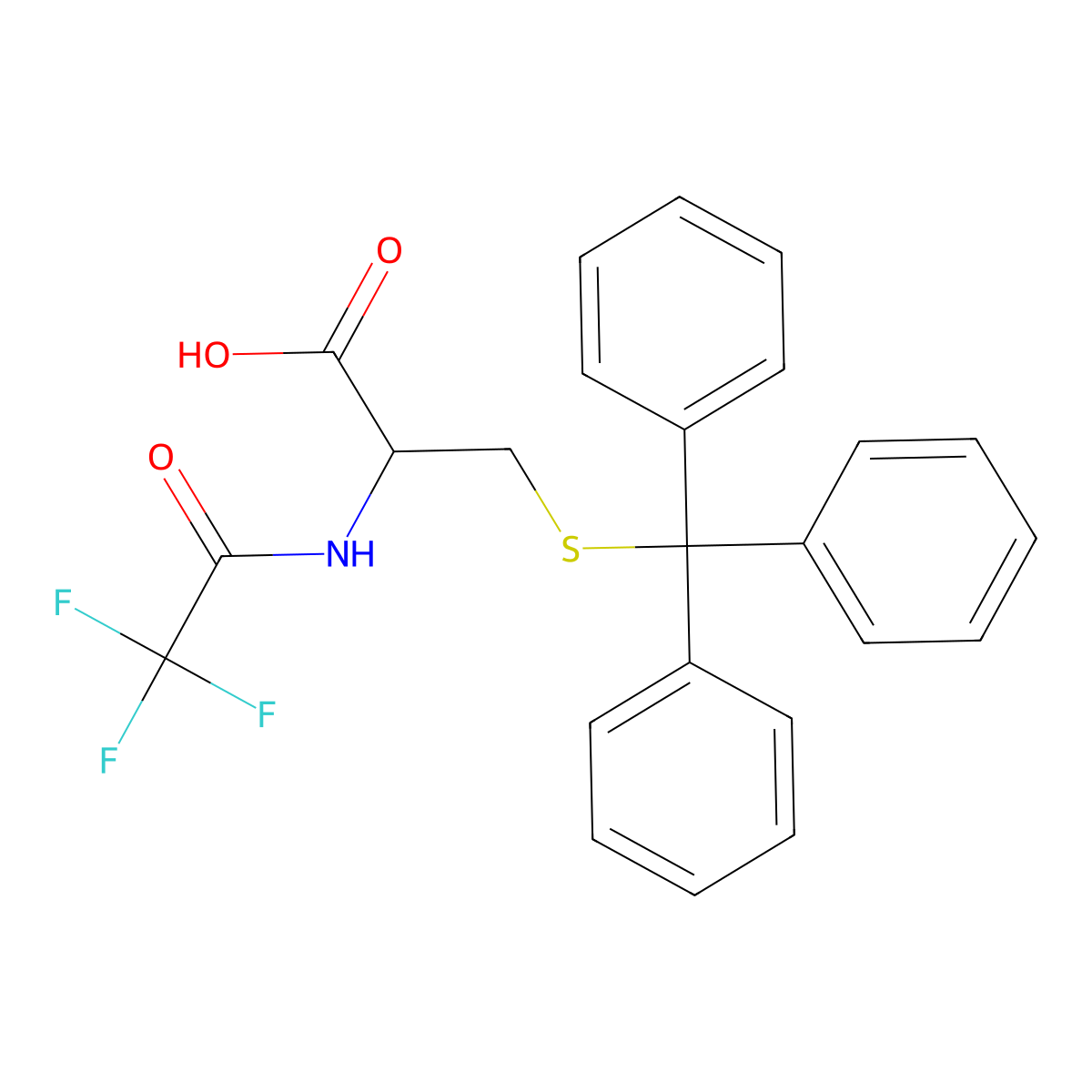 (2S)-2-(2,2,2-trifluoroacetamido)-3-[(triphenylmethyl)sulfanyl]propanoic acid molecular structure, CAS 1450917-34-6