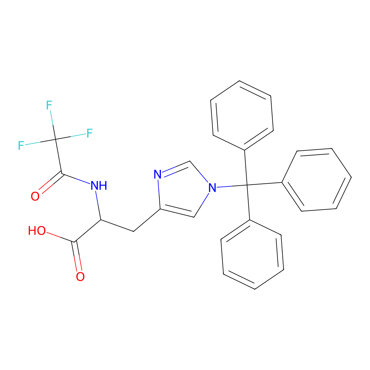 (2R)-2-(2,2,2-trifluoroacetamido)-3-[1-(triphenylmethyl)-1H-imidazol-4-yl]propanoic acid molecular structure, CAS 1450917-37-9