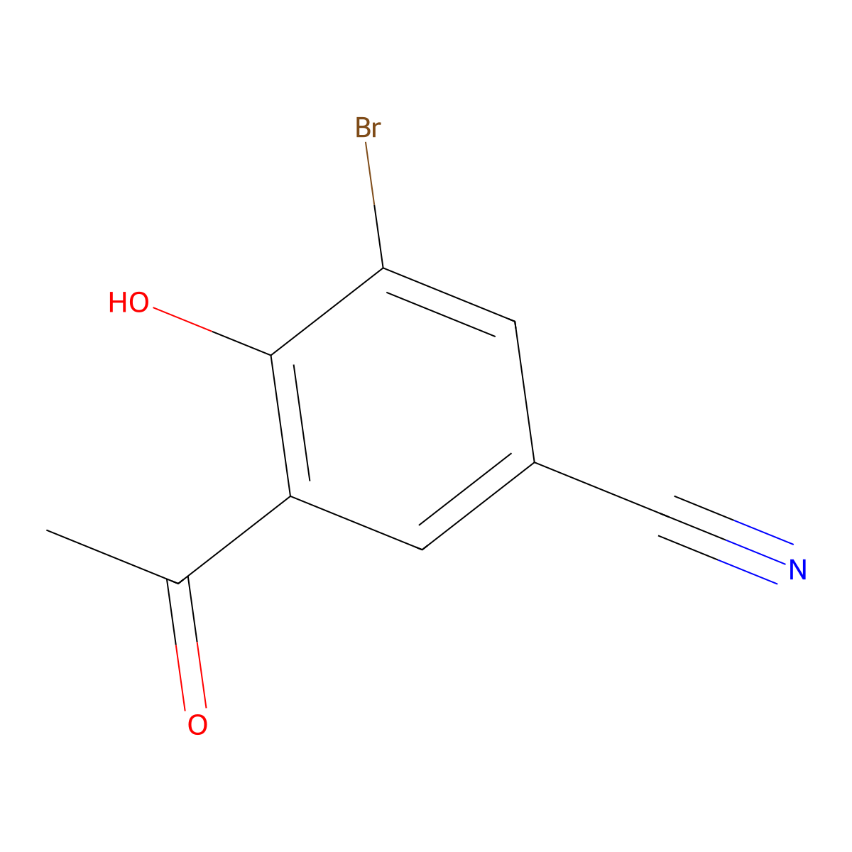3-Acetyl-5-bromo-4-hydroxybenzonitrile molecular structure, CAS 1450929-96-0