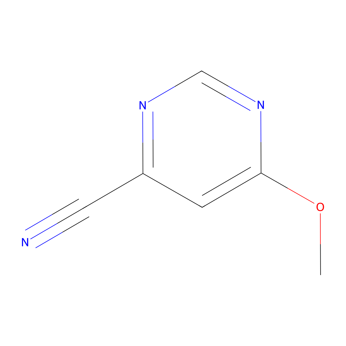 6-Methoxypyrimidine-4-carbonitrile molecular structure, CAS 1450930-95-6