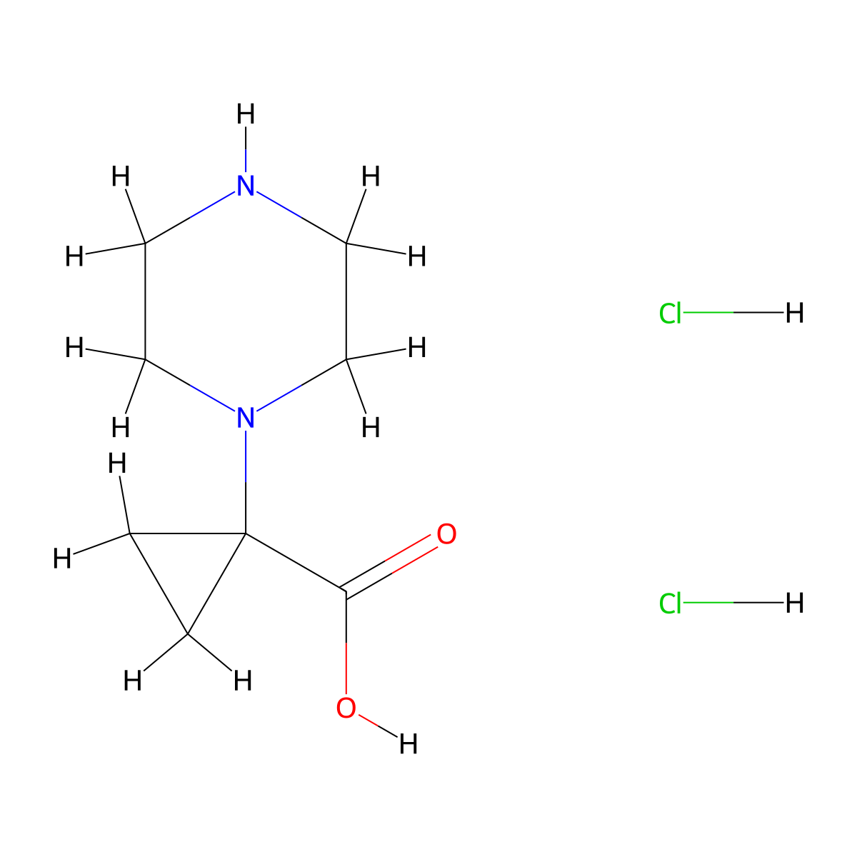 1-(Piperazin-1-yl)cyclopropane-1-carboxylic acid dihydrochloride molecular structure, CAS 1450977-70-4