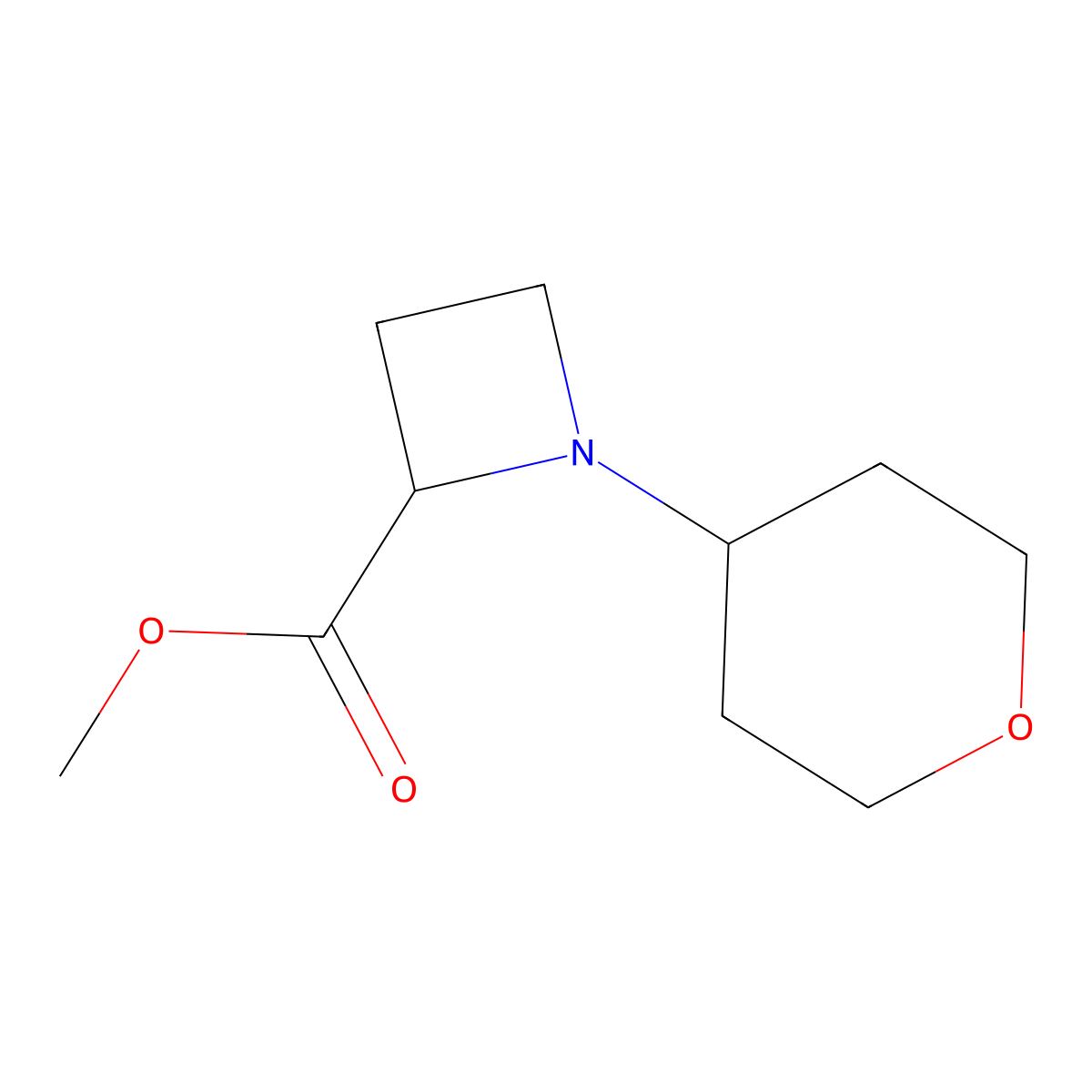 Methyl 1-(oxan-4-yl)azetidine-2-carboxylate molecular structure, CAS 1450977-82-8