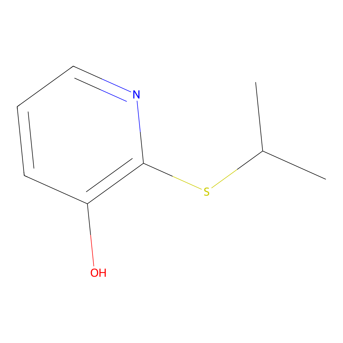 3-Pyridinol, 2-[(1-methylethyl)thio]- molecular structure, CAS 145099-52-1