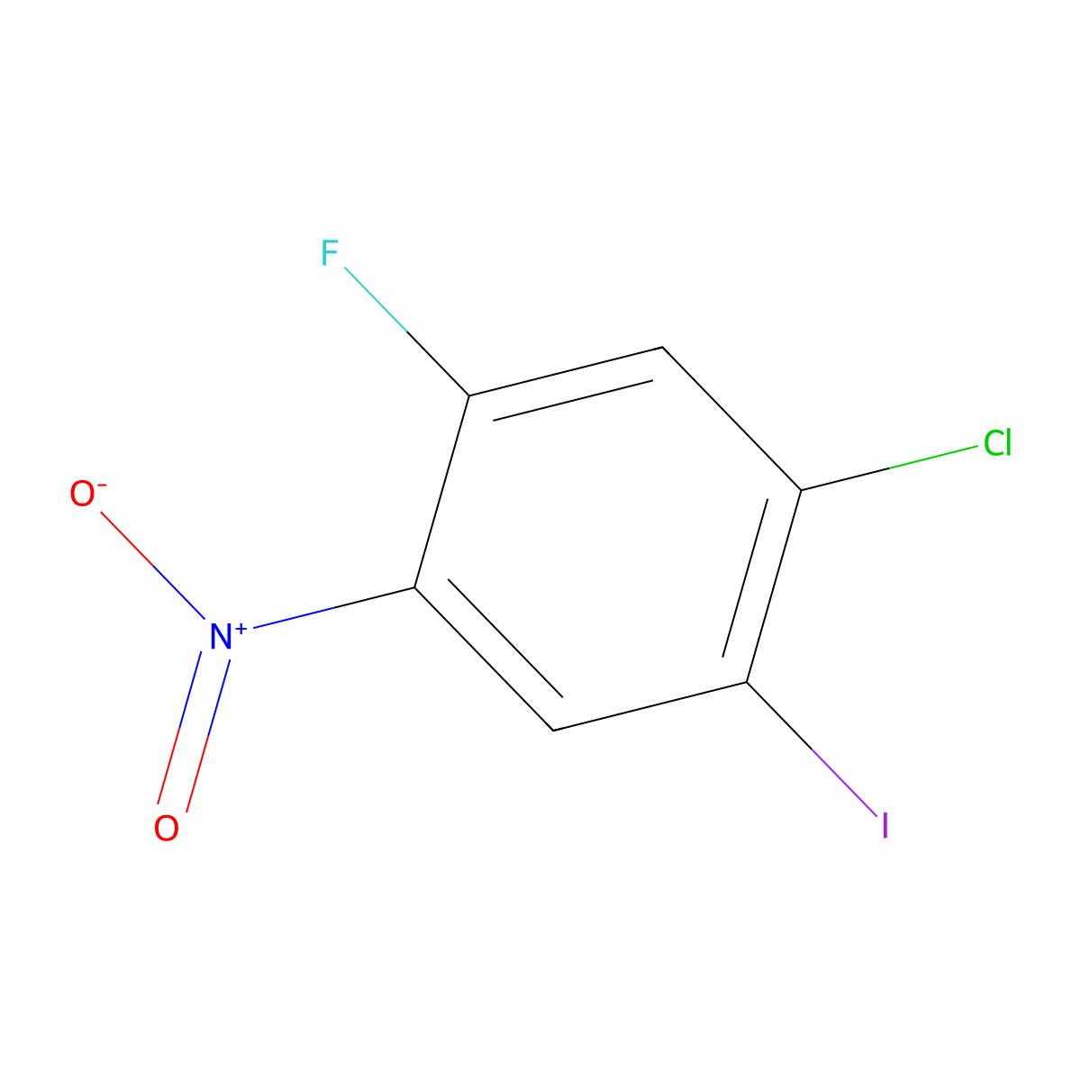 1-Chloro-5-fluoro-2-iodo-4-nitrobenzene molecular structure, CAS 1450990-32-5
