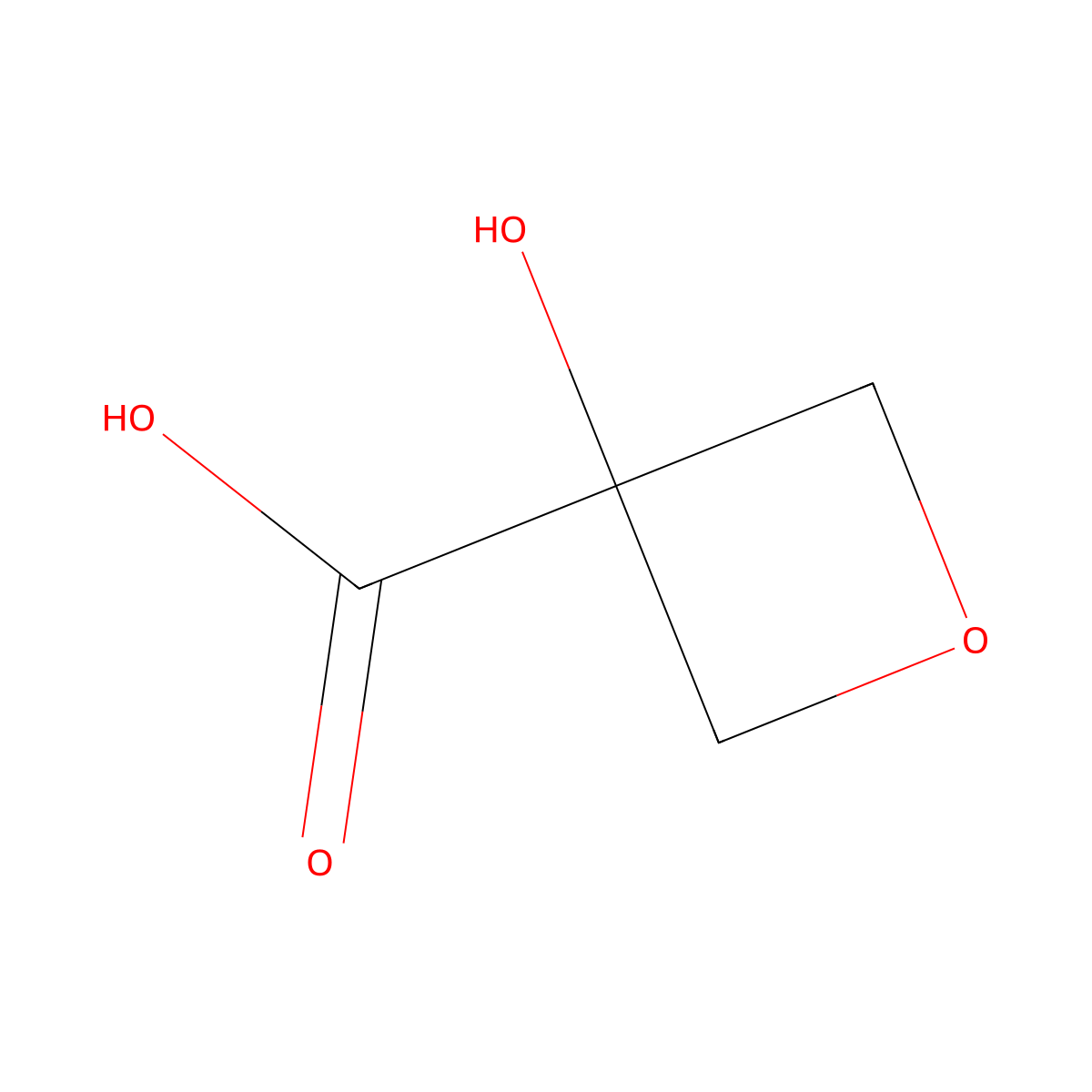 3-Hydroxyoxetane-3-carboxylic acid molecular structure, CAS 1450997-88-2