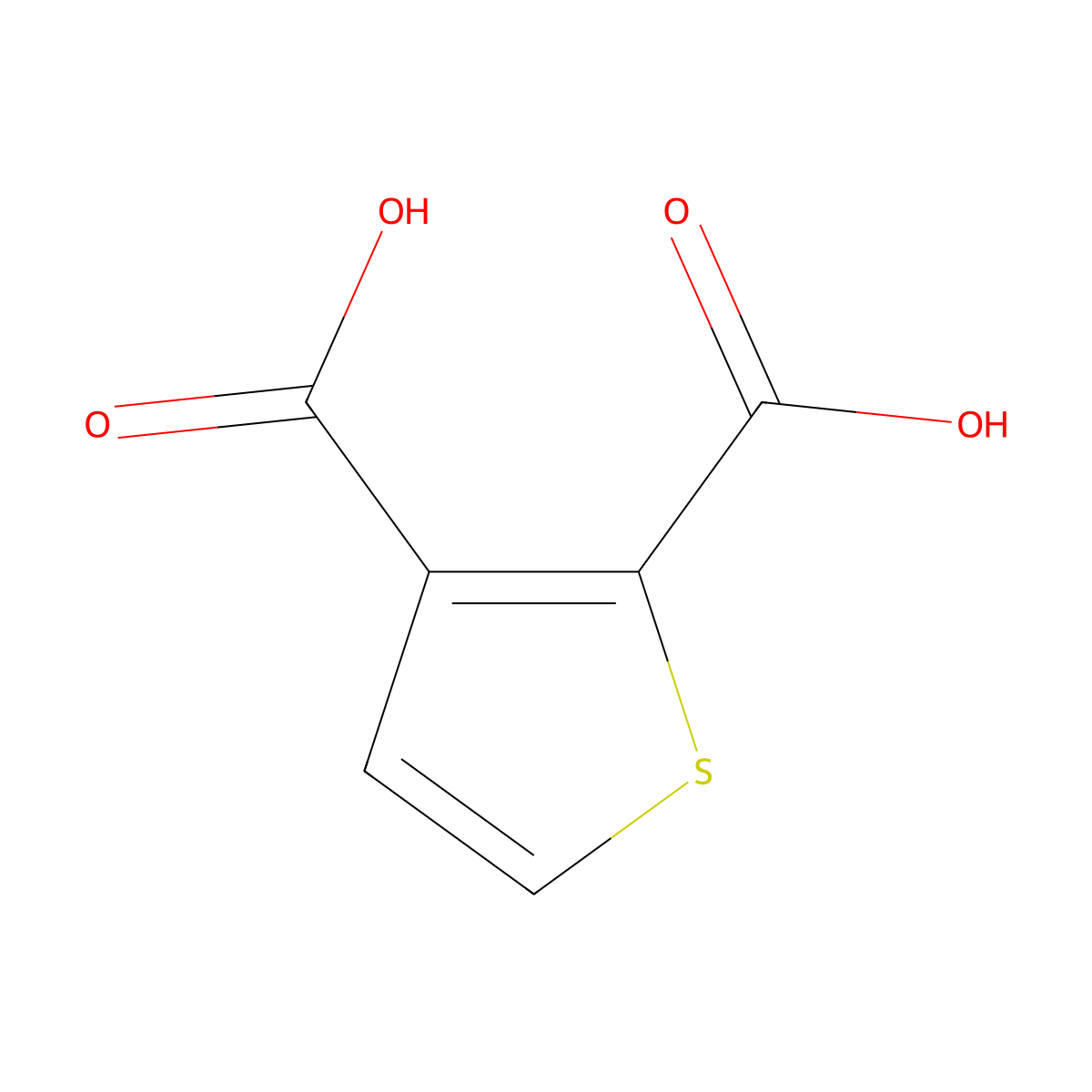 Thiophene-2,3-dicarboxylic acid molecular structure, CAS 1451-95-2