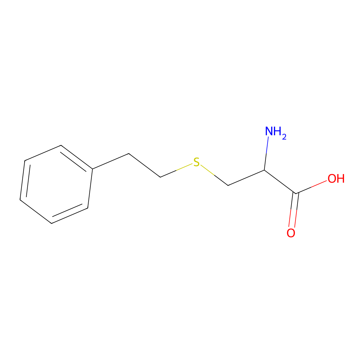 2-Amino-3-[(2-phenylethyl)sulfanyl]propanoic acid molecular structure, CAS 14510-18-0