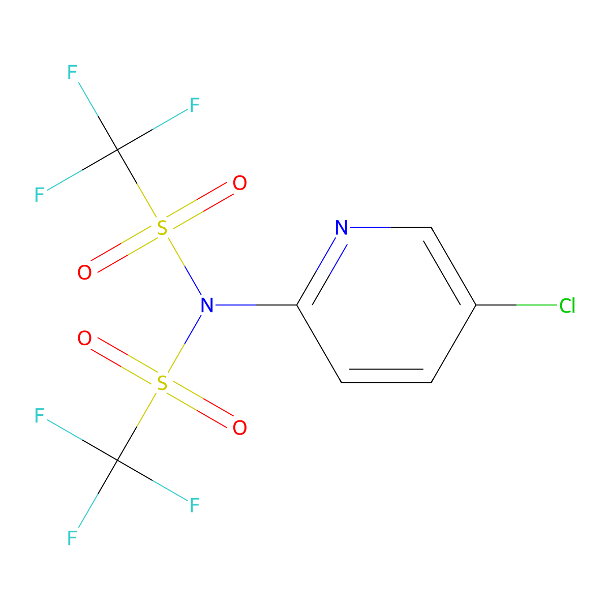 N-(5-chloropyridin-2-yl)-1,1,1-trifluoro-N-trifluoromethanesulfonylmethanesulfonamide molecular structure, CAS 145100-51-2
