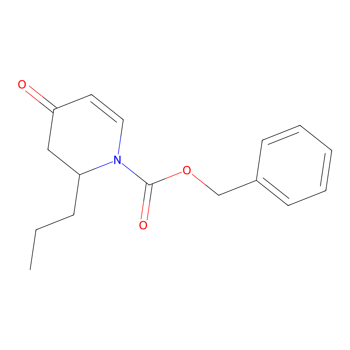 Benzyl 4-oxo-2-propyl-3,4-dihydropyridine-1(2H)-carboxylate molecular structure, CAS 145100-54-5