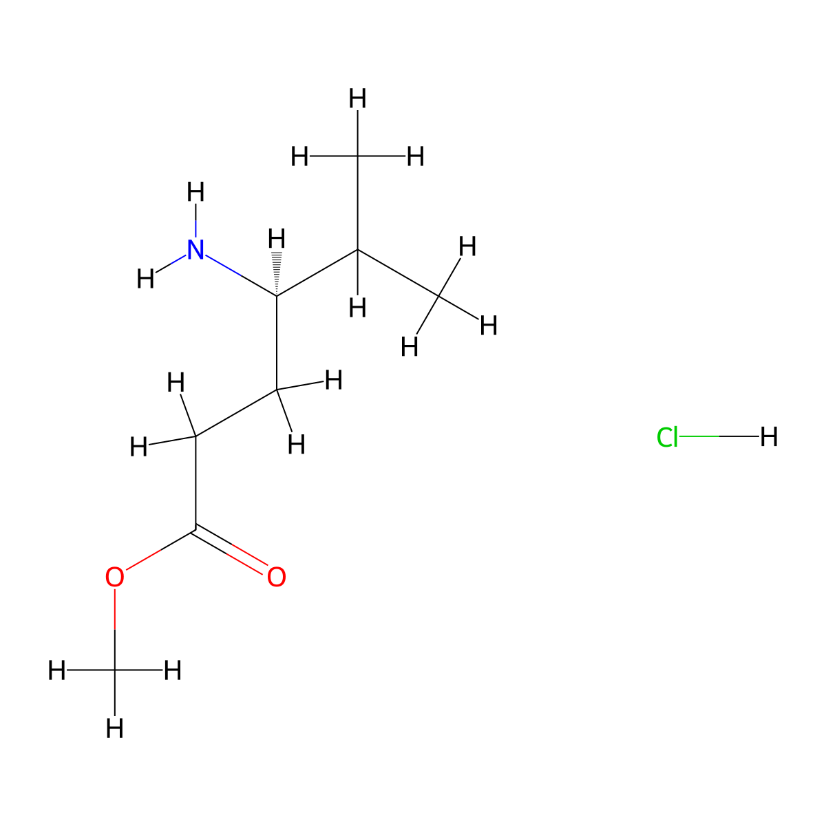 methyl (4R)-4-amino-5-methylhexanoate hydrochloride molecular structure, CAS 1451008-49-3