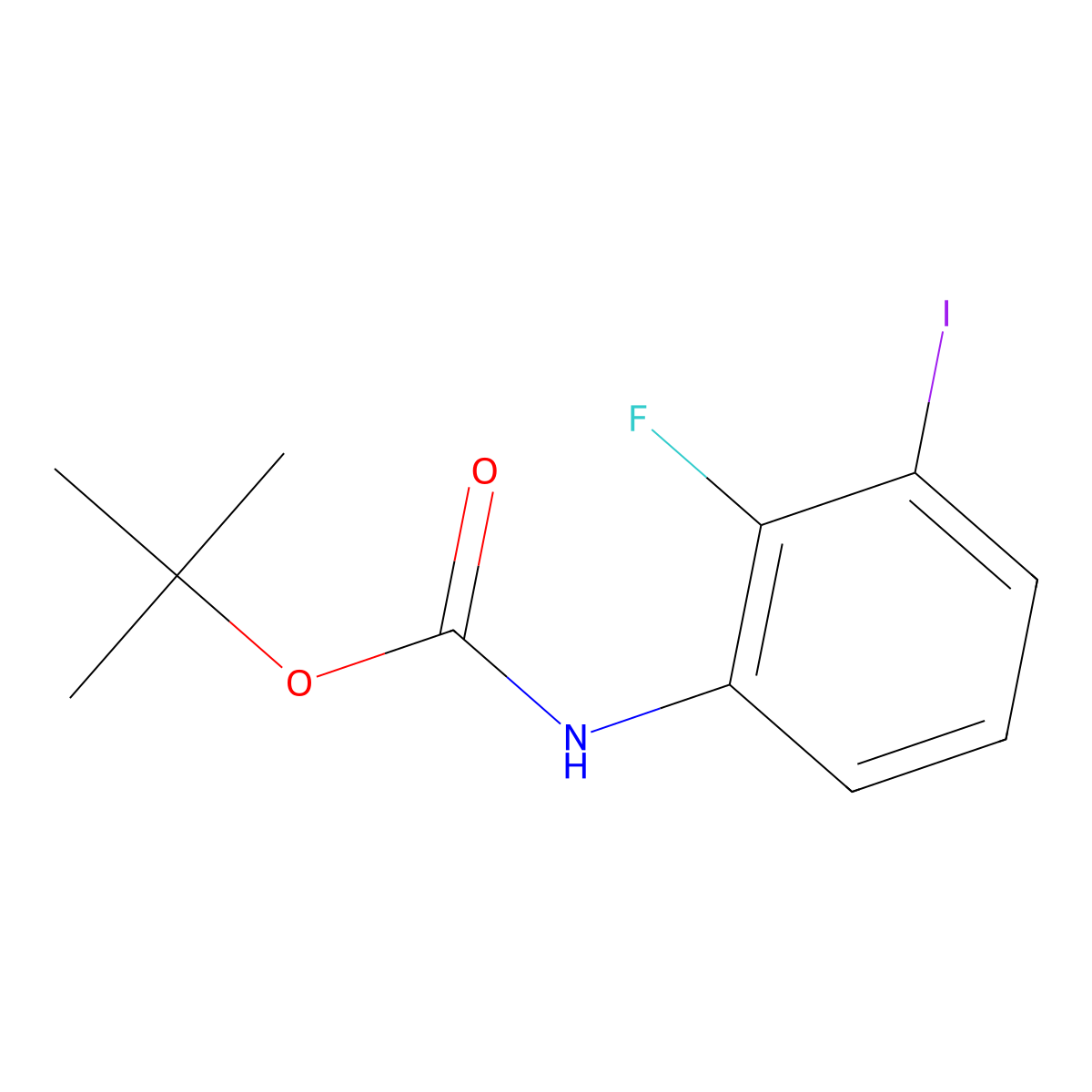 tert-butyl N-(2-fluoro-3-iodophenyl)carbamate molecular structure, CAS 1451009-28-1