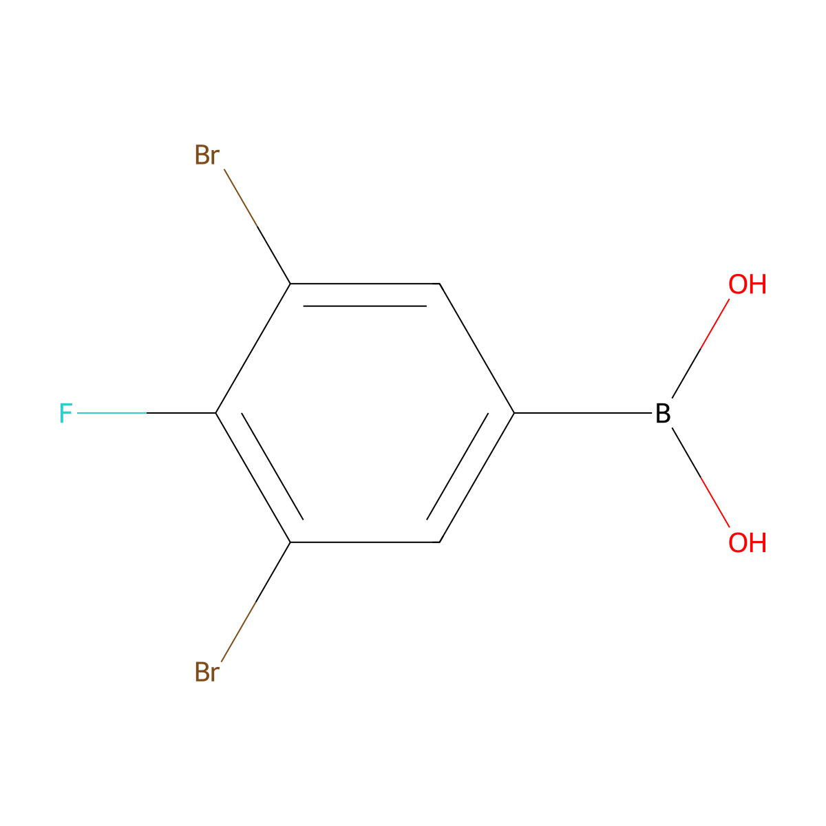 (3,5-Dibromo-4-fluorophenyl)boronic acid molecular structure, CAS 1451010-51-7