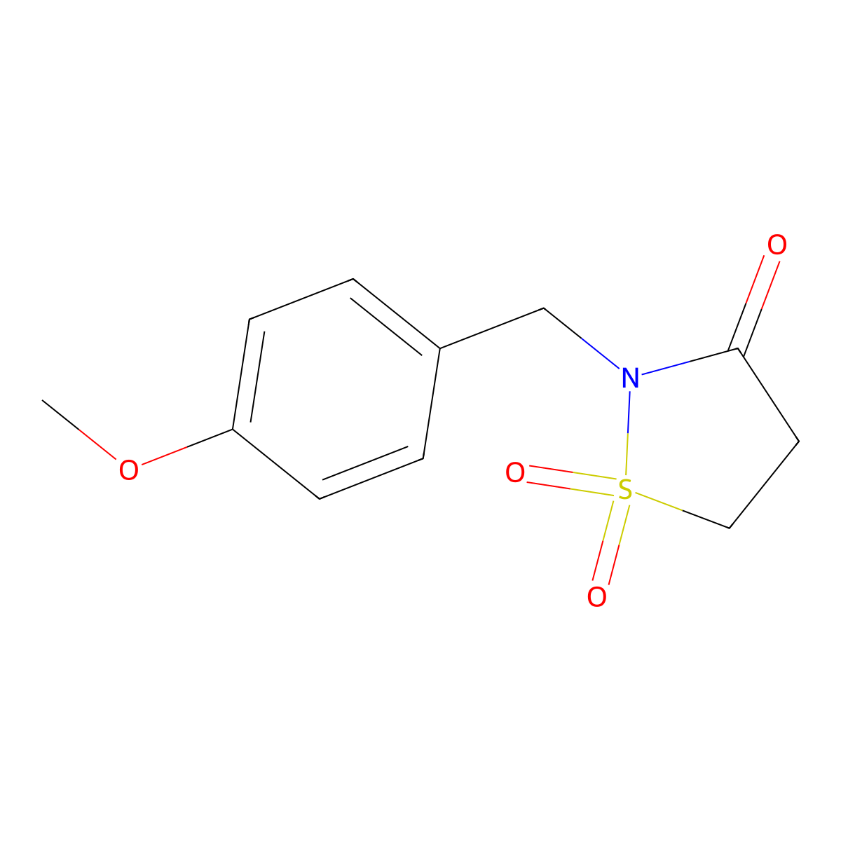 2-[(4-Methoxyphenyl)methyl]-1lambda6,2-thiazolidine-1,1,3-trione molecular structure, CAS 145104-55-8