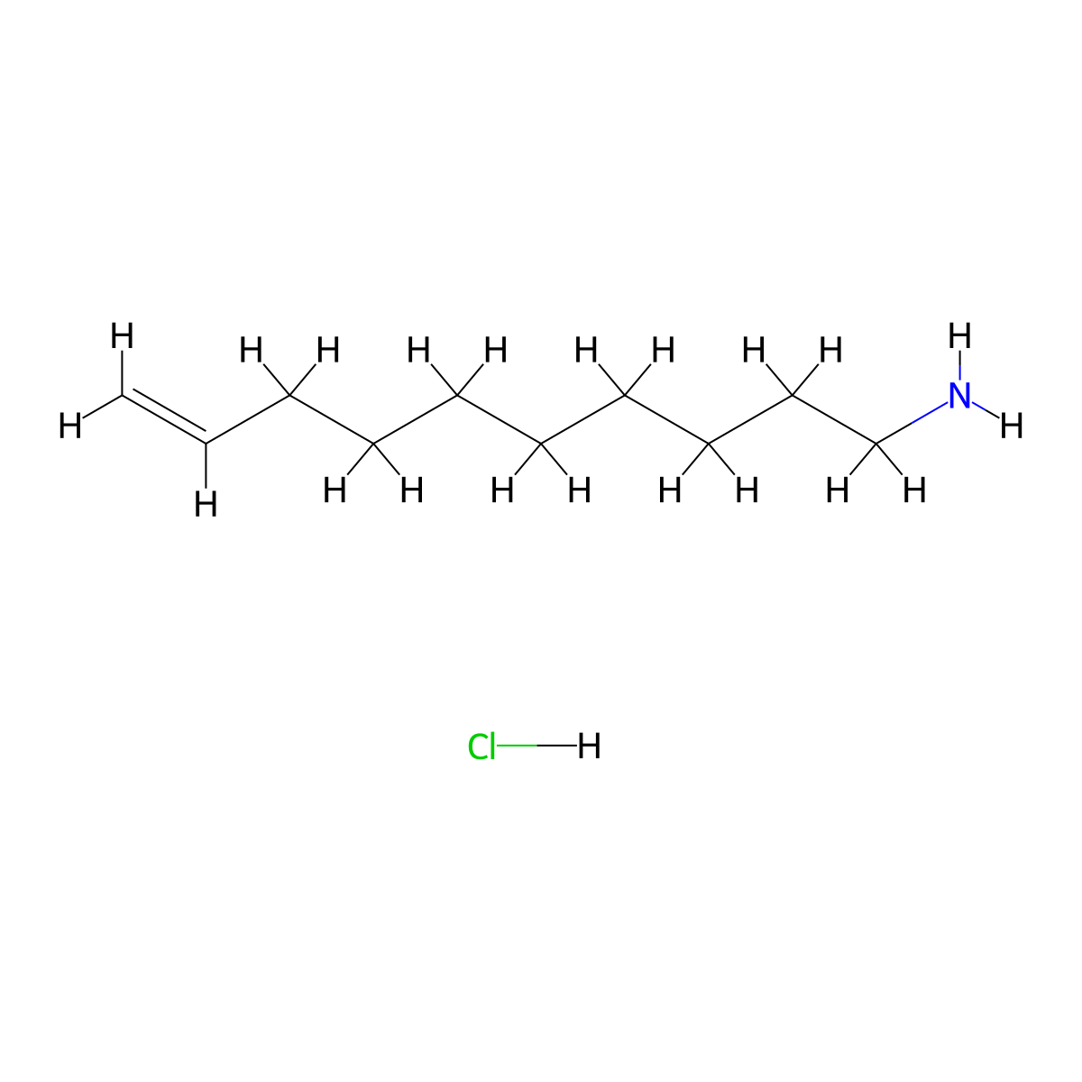 Dec-9-en-1-amine hydrochloride molecular structure, CAS 1451042-69-5