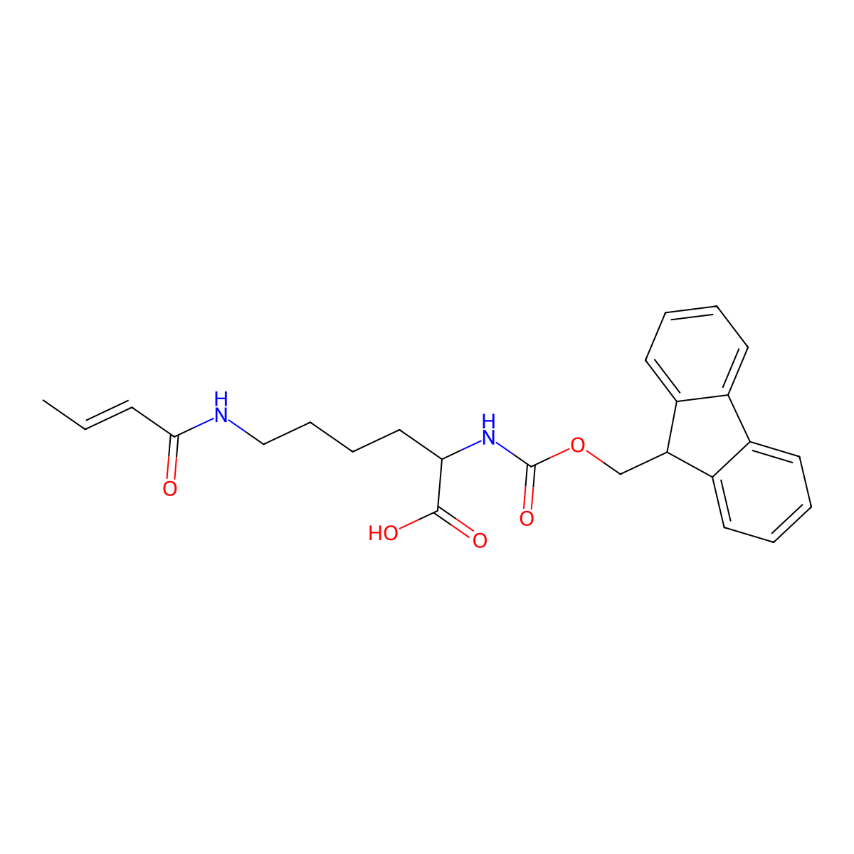 Fmoc-Lys(Crotonyl)-OH molecular structure, CAS 1451046-72-2