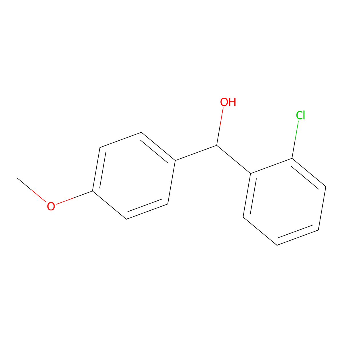 (2-Chlorophenyl)(4-methoxyphenyl)methanol molecular structure, CAS 1451048-11-5