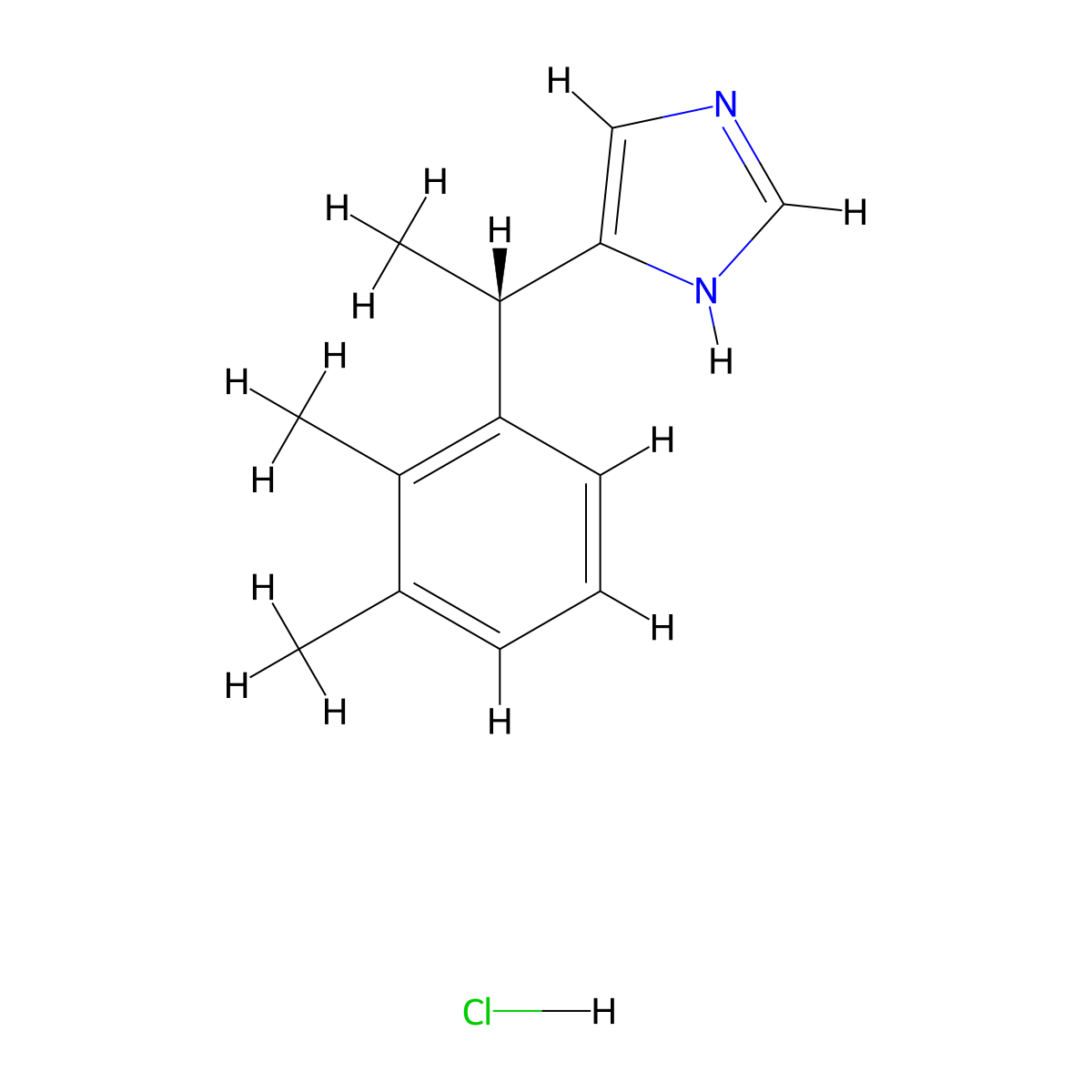 Dexmedetomidine Hydrochloride molecular structure, CAS 145108-58-3
