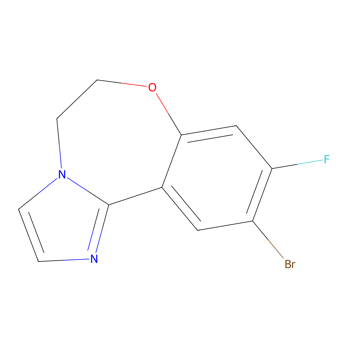 10-Bromo-9-fluoro-5,6-dihydrobenzo[f]imidazo[1,2-d][1,4]oxazepine molecular structure, CAS 1451084-92-6