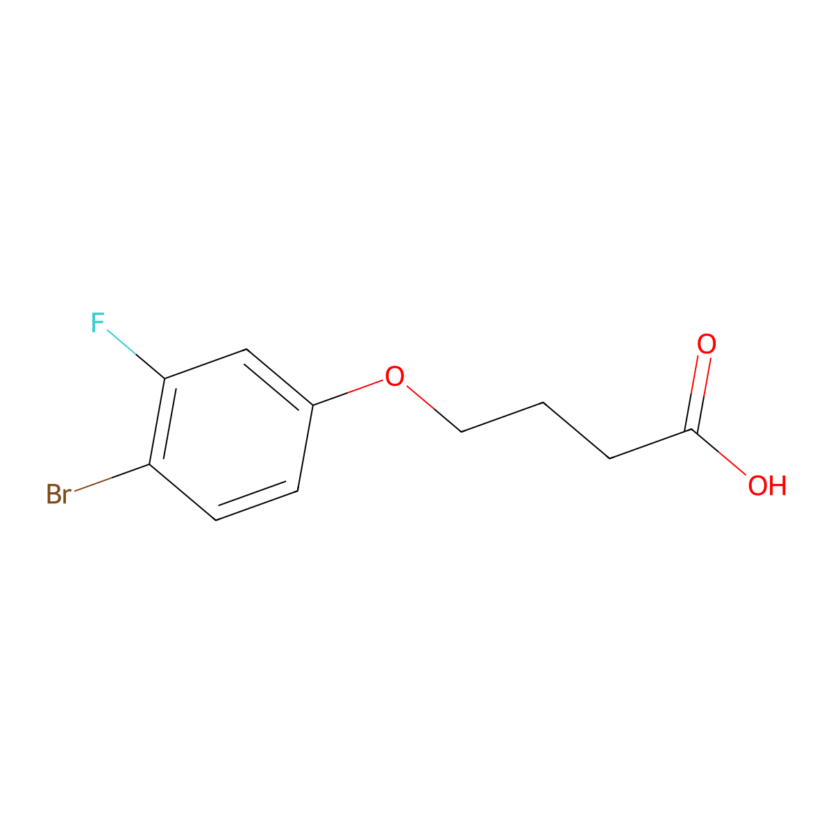 4-(4-Bromo-3-fluorophenoxy)butanoic acid molecular structure, CAS 1451085-00-9