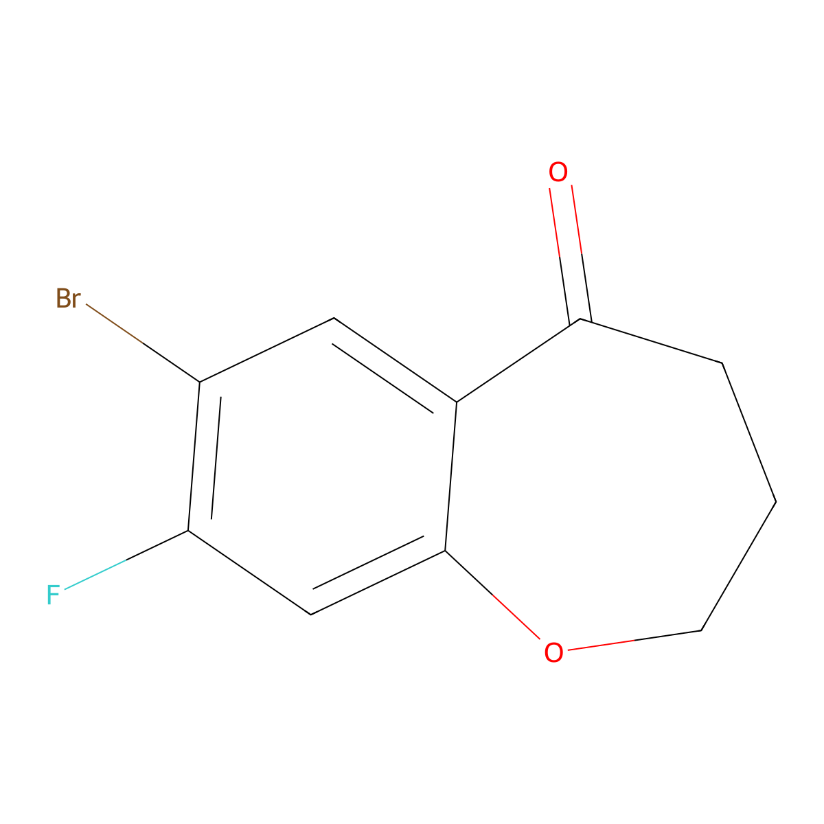 7-Bromo-8-fluoro-3,4-dihydrobenzo[b]oxepin-5(2H)-one molecular structure, CAS 1451085-01-0