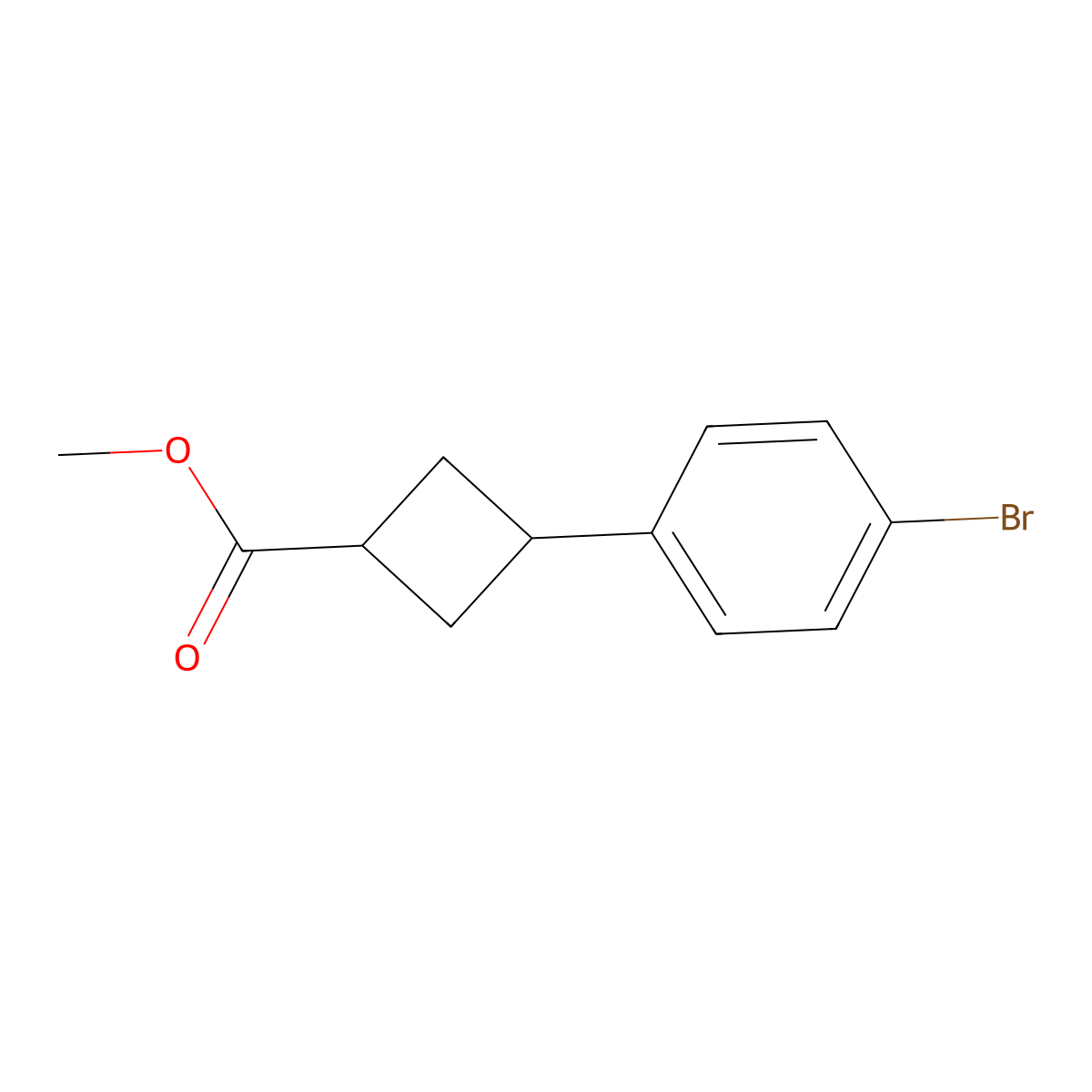 Methyl 3-(4-bromophenyl)cyclobutane-1-carboxylate molecular structure, CAS 1451085-08-7