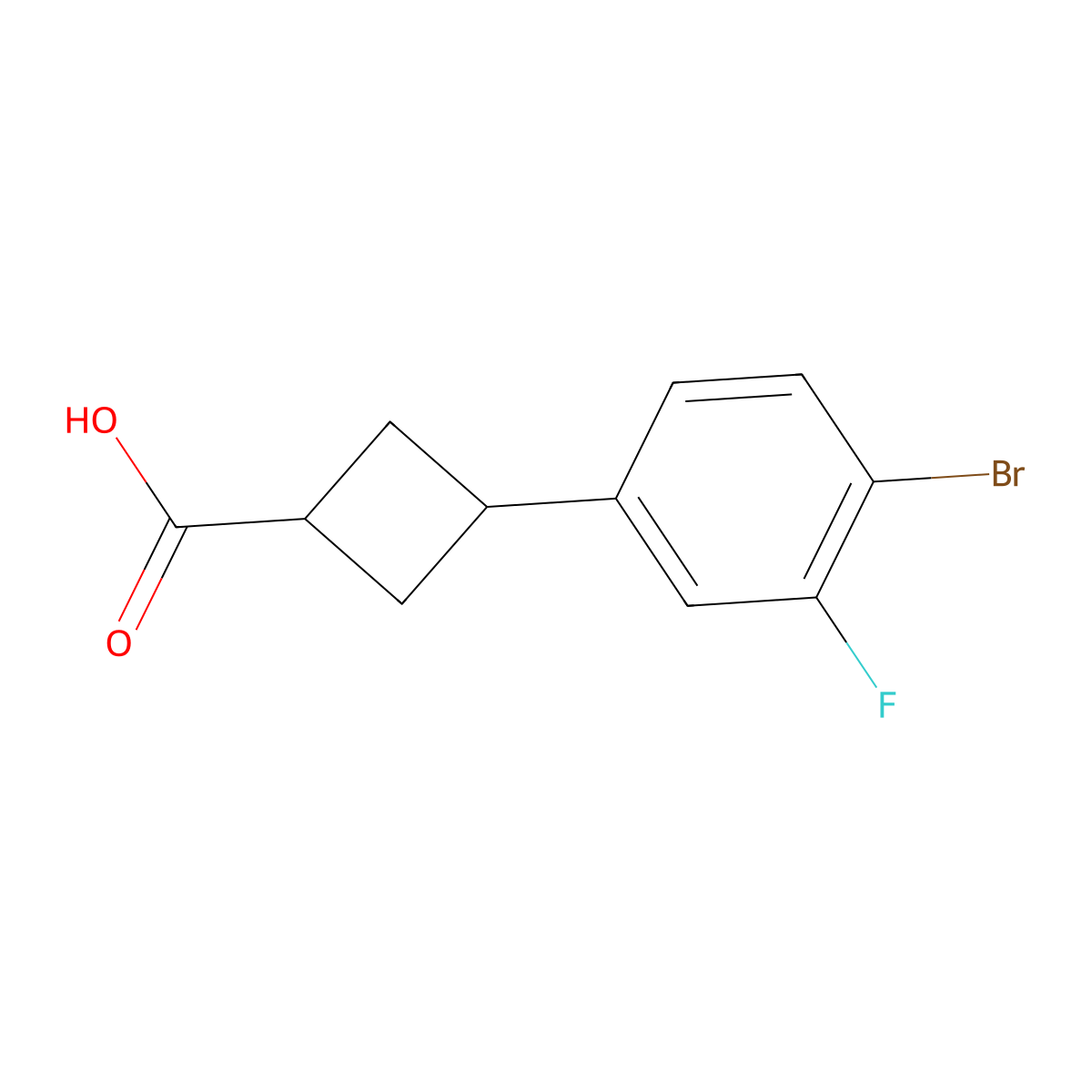 3-(4-Bromo-3-fluorophenyl)cyclobutanecarboxylic acid molecular structure, CAS 1451085-09-8