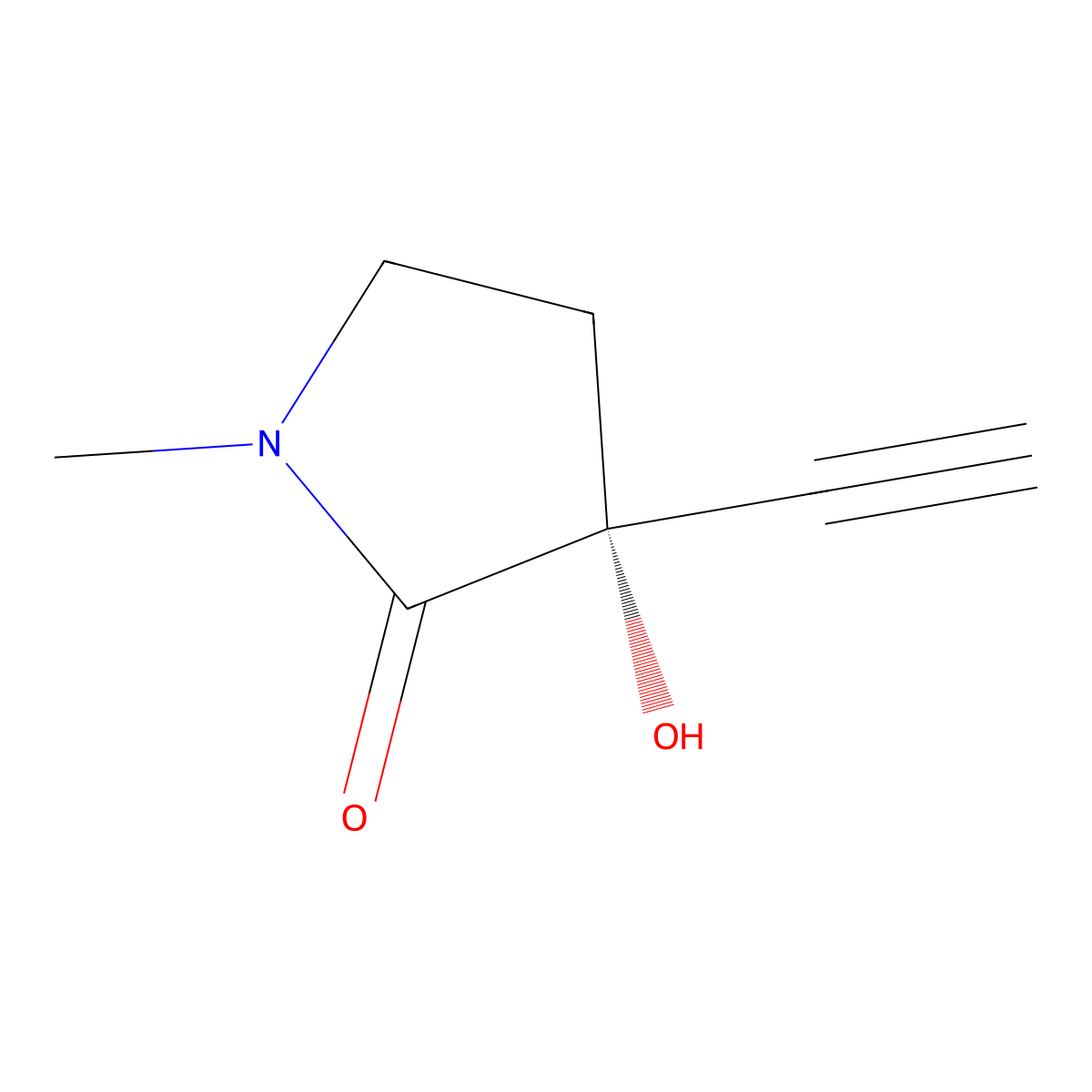 (R)-3-ethynyl-3-hydroxy-1-methylpyrrolidin-2-one molecular structure, CAS 1451089-77-2