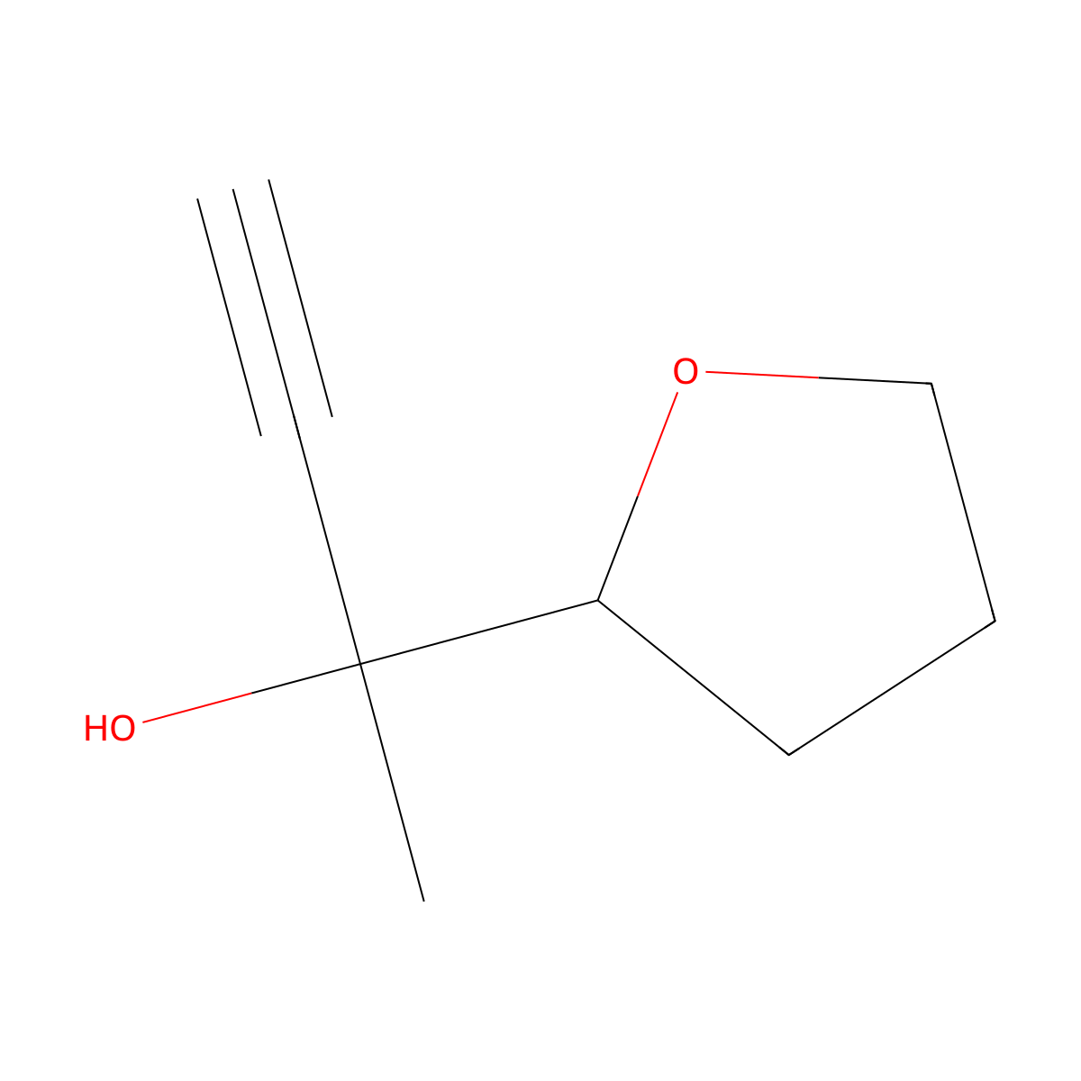 2-(Tetrahydrofuran-2-yl)but-3-yn-2-ol molecular structure, CAS 1451090-09-7