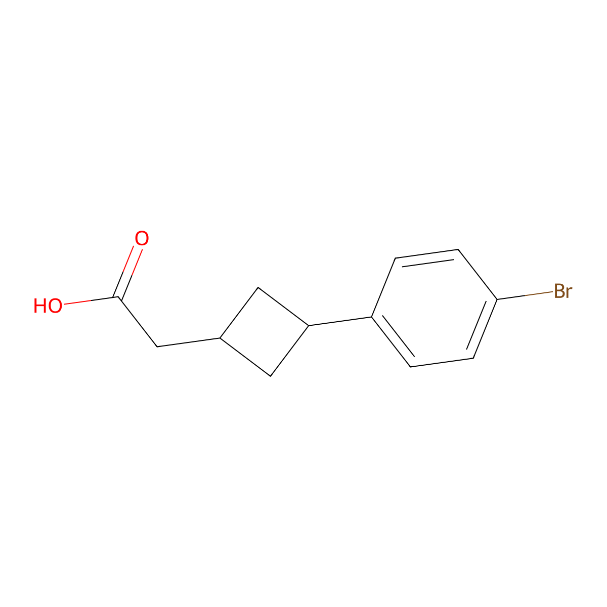 2-(3-(4-Bromophenyl)cyclobutyl)acetic acid molecular structure, CAS 1451092-58-2