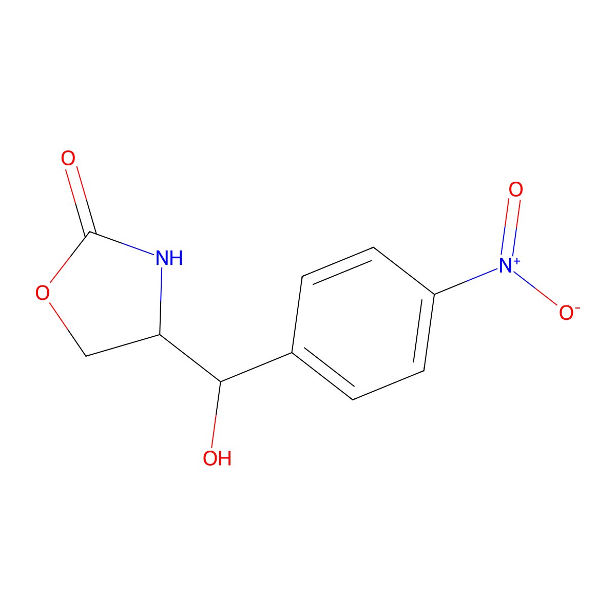 4-[Hydroxy(4-nitrophenyl)methyl]-1,3-oxazolidin-2-one molecular structure, CAS 1451146-79-4