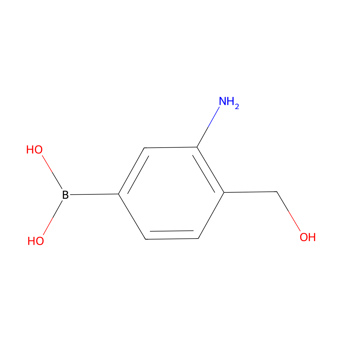 [3-Amino-4-(hydroxymethyl)phenyl]boronic acid molecular structure, CAS 1451154-01-0