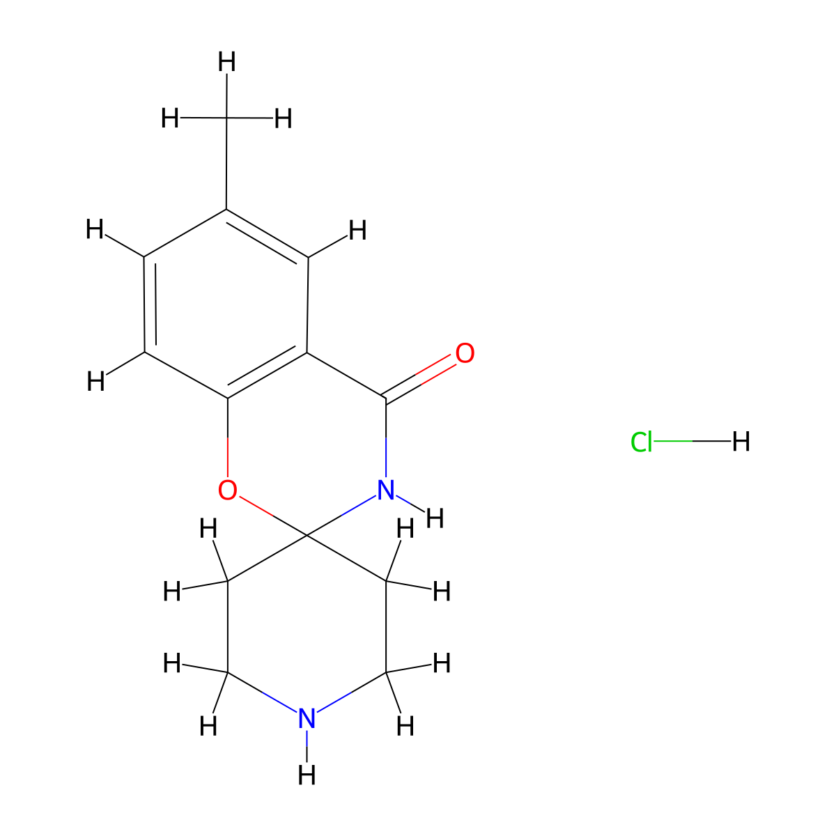 6-methylspiro[benzo[e][1,3]oxazine-2,4'-piperidin]-4(3H)-one hydrochloride salt molecular structure, CAS 1451154-33-8