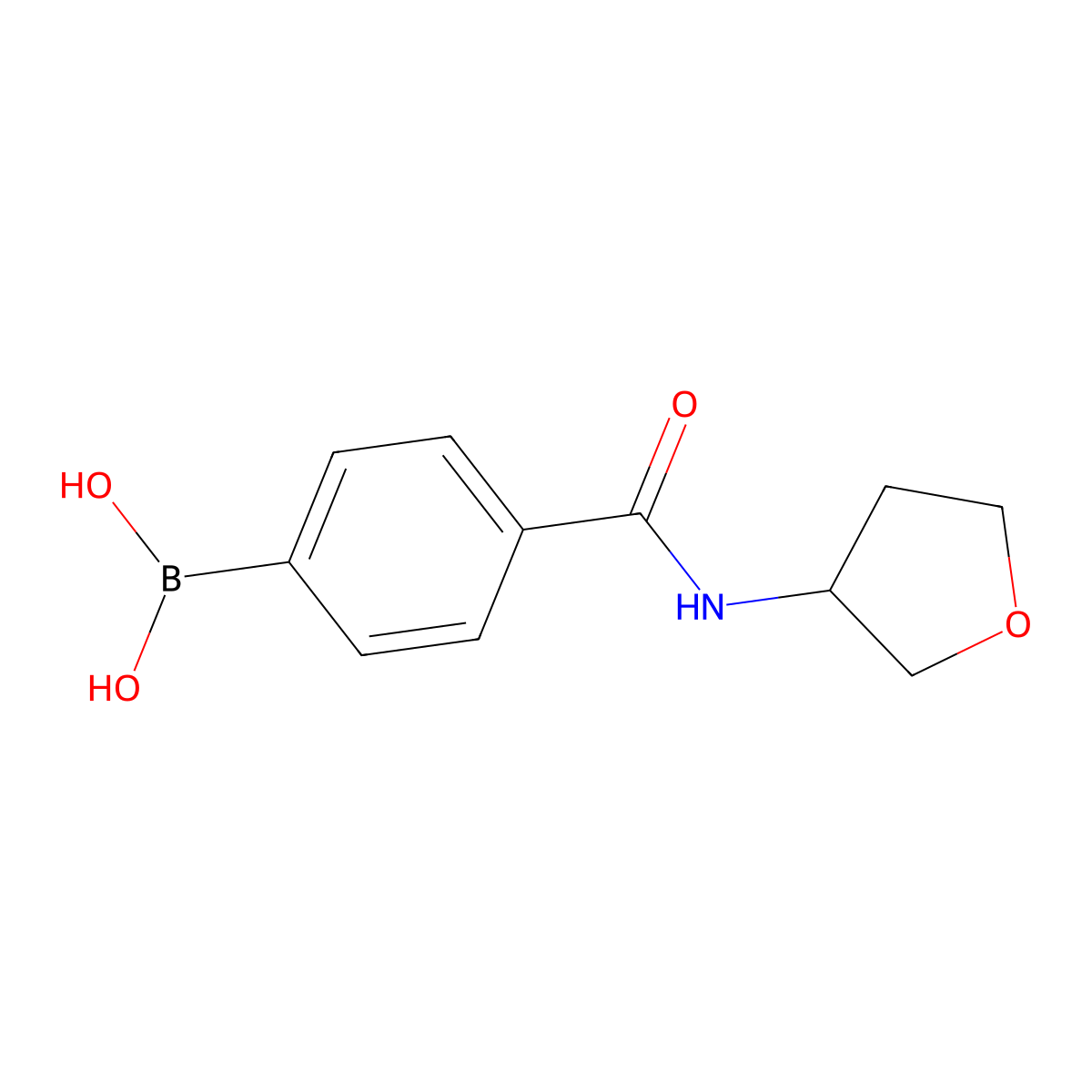 B-[4-[[(tetrahydro-3-furanyl)amino]carbonyl]phenyl]boronic acid molecular structure, CAS 1451154-44-1