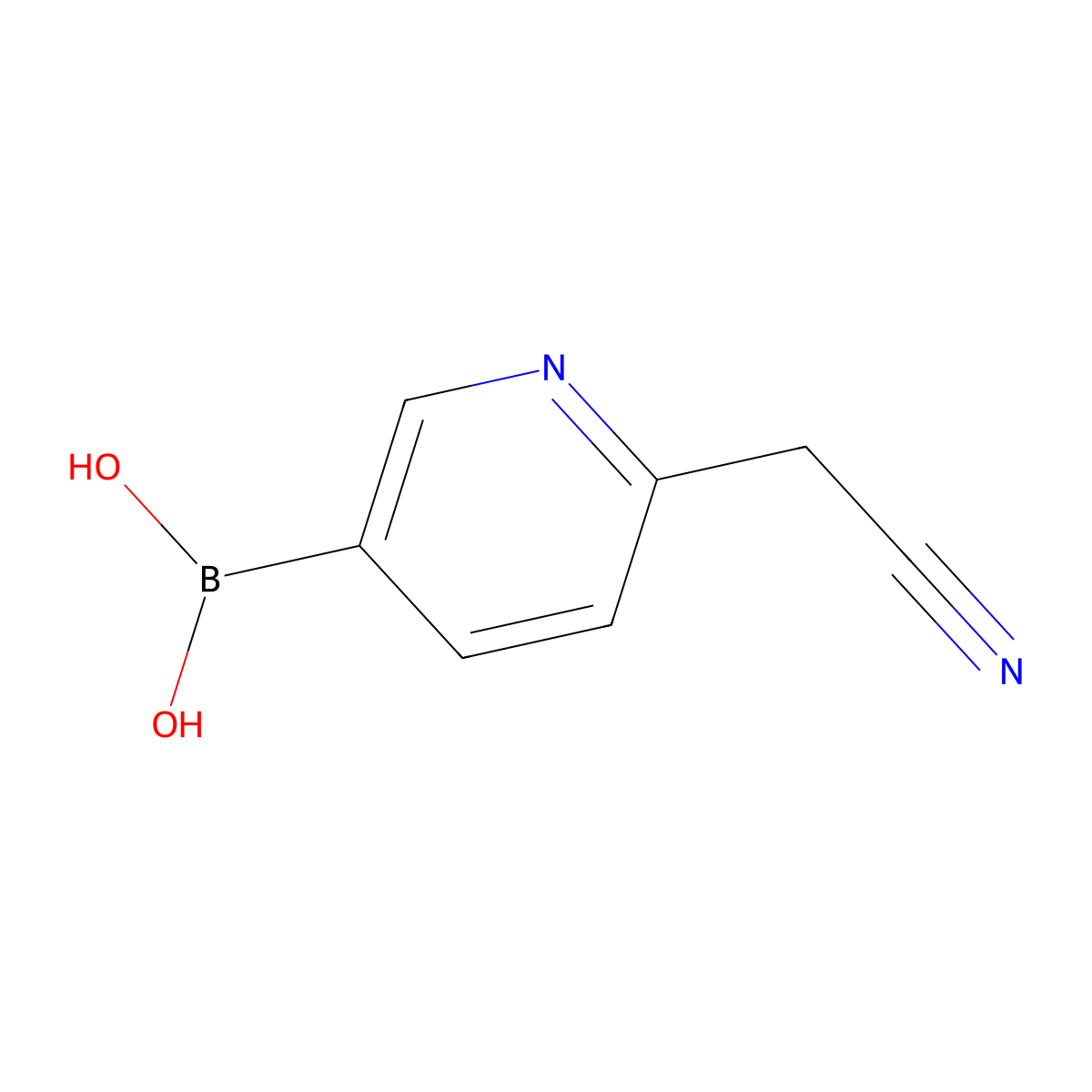 (6-(Cyanomethyl)pyridin-3-yl)boronic acid molecular structure, CAS 1451154-45-2