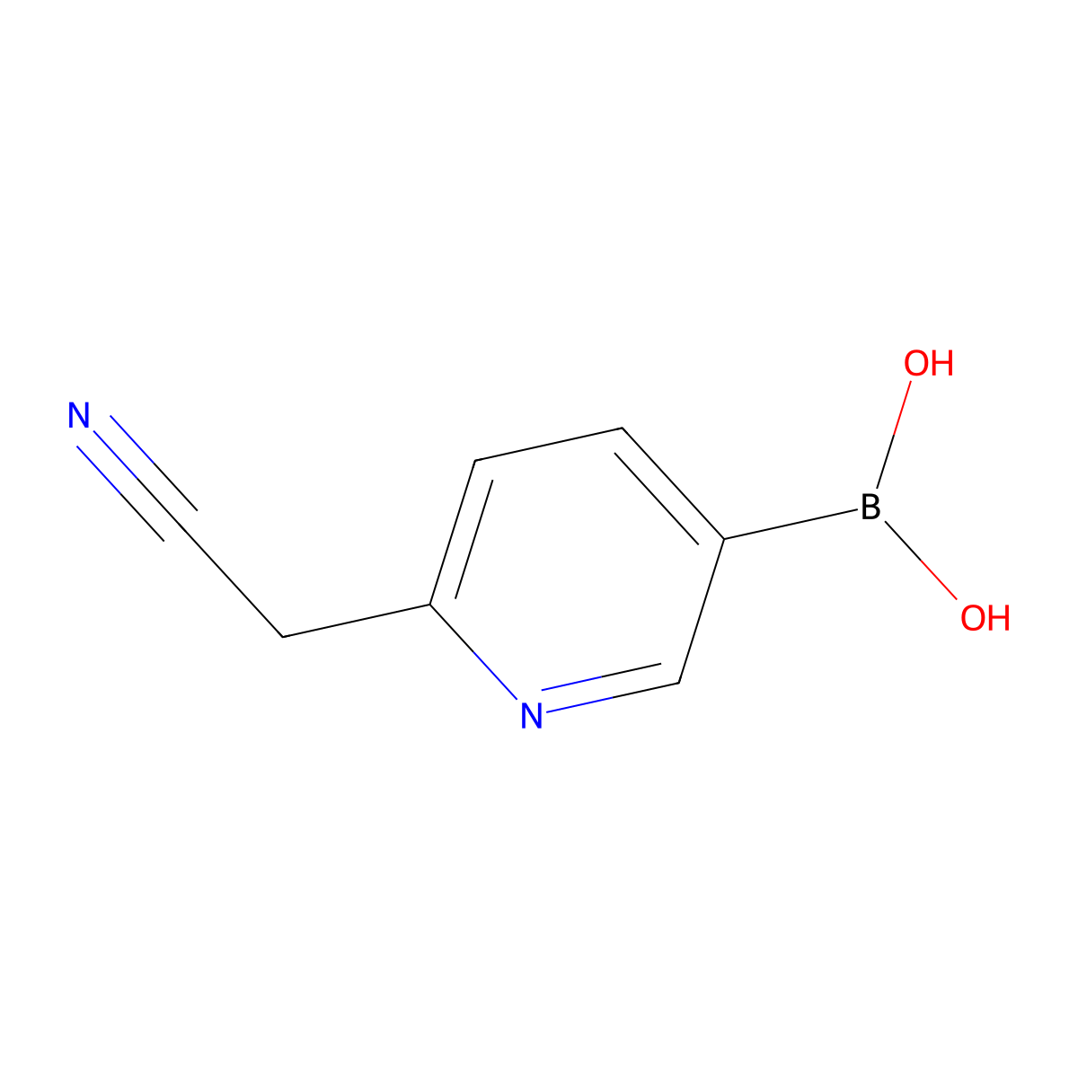 (6-(Cyanomethyl)pyridin-3-yl)boronic acid molecular structure, CAS 1451154-45-2