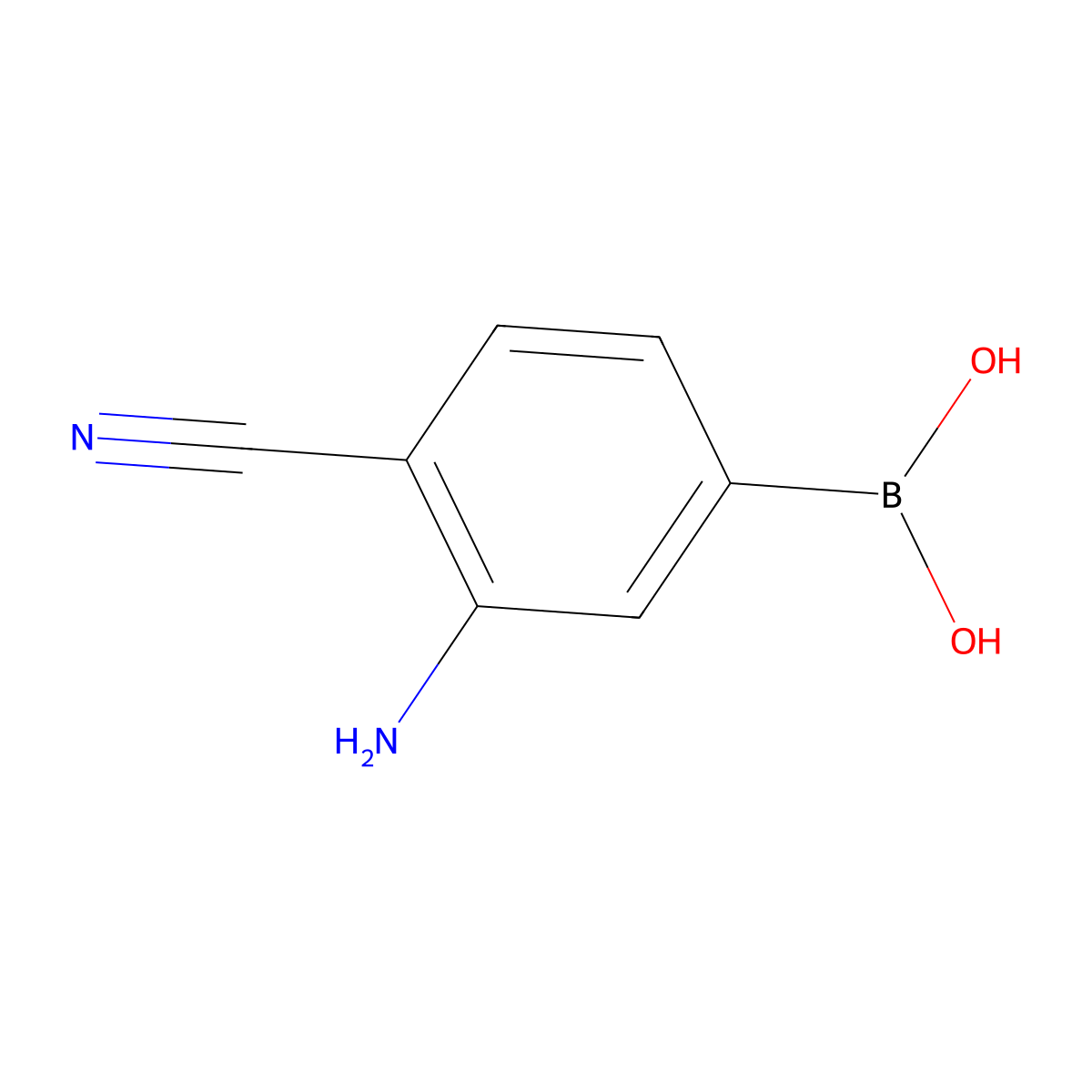 (3-Amino-4-cyanophenyl)boronic acid molecular structure, CAS 1451154-55-4